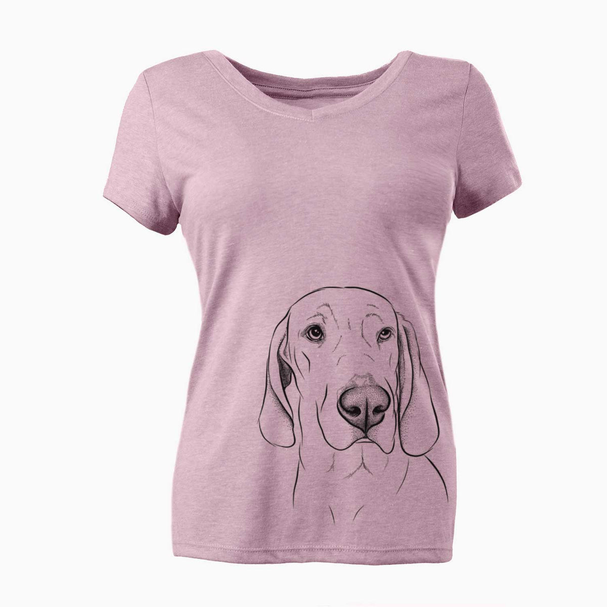 Bare Beauregard the American Redbone Coonhound - Women's V-neck Shirt