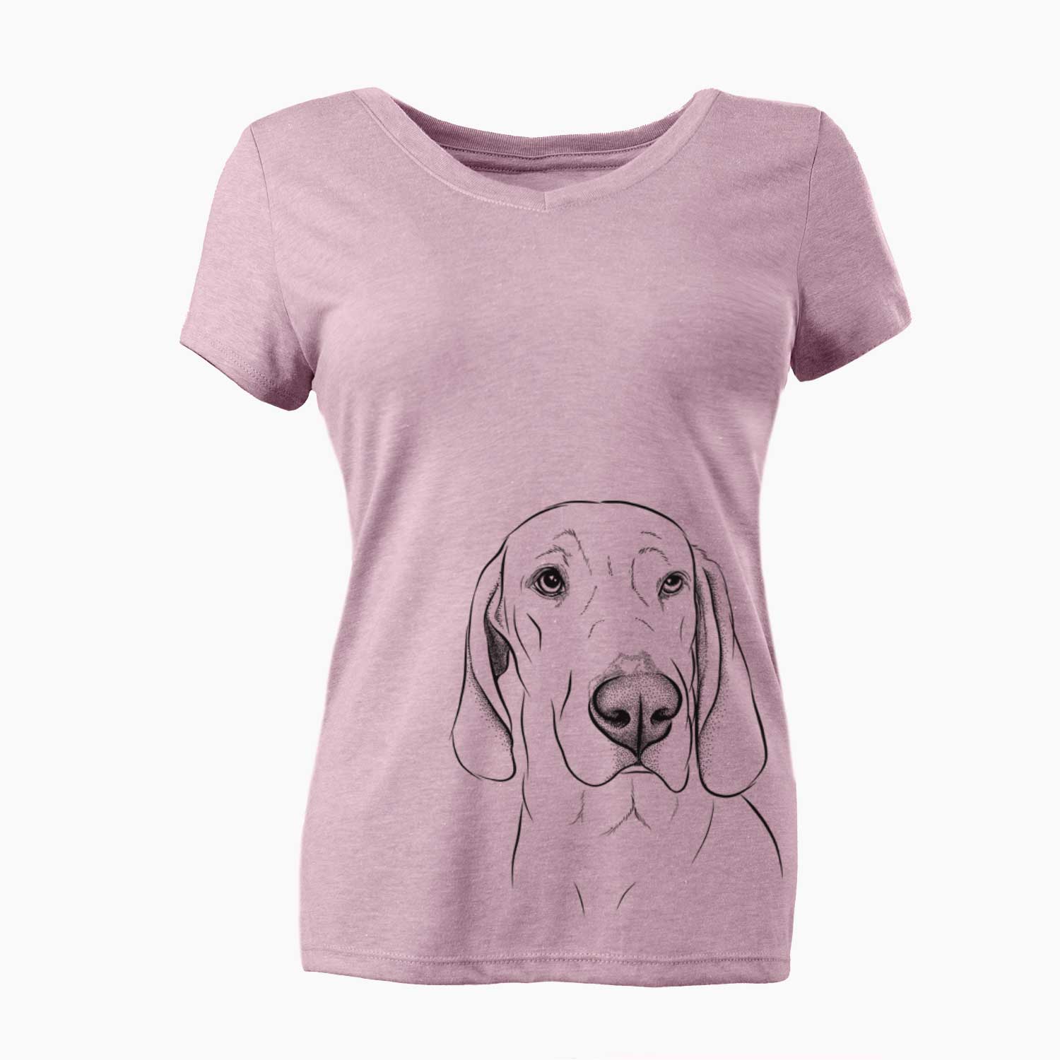 Bare Beauregard the American Redbone Coonhound - Women's V-neck Shirt