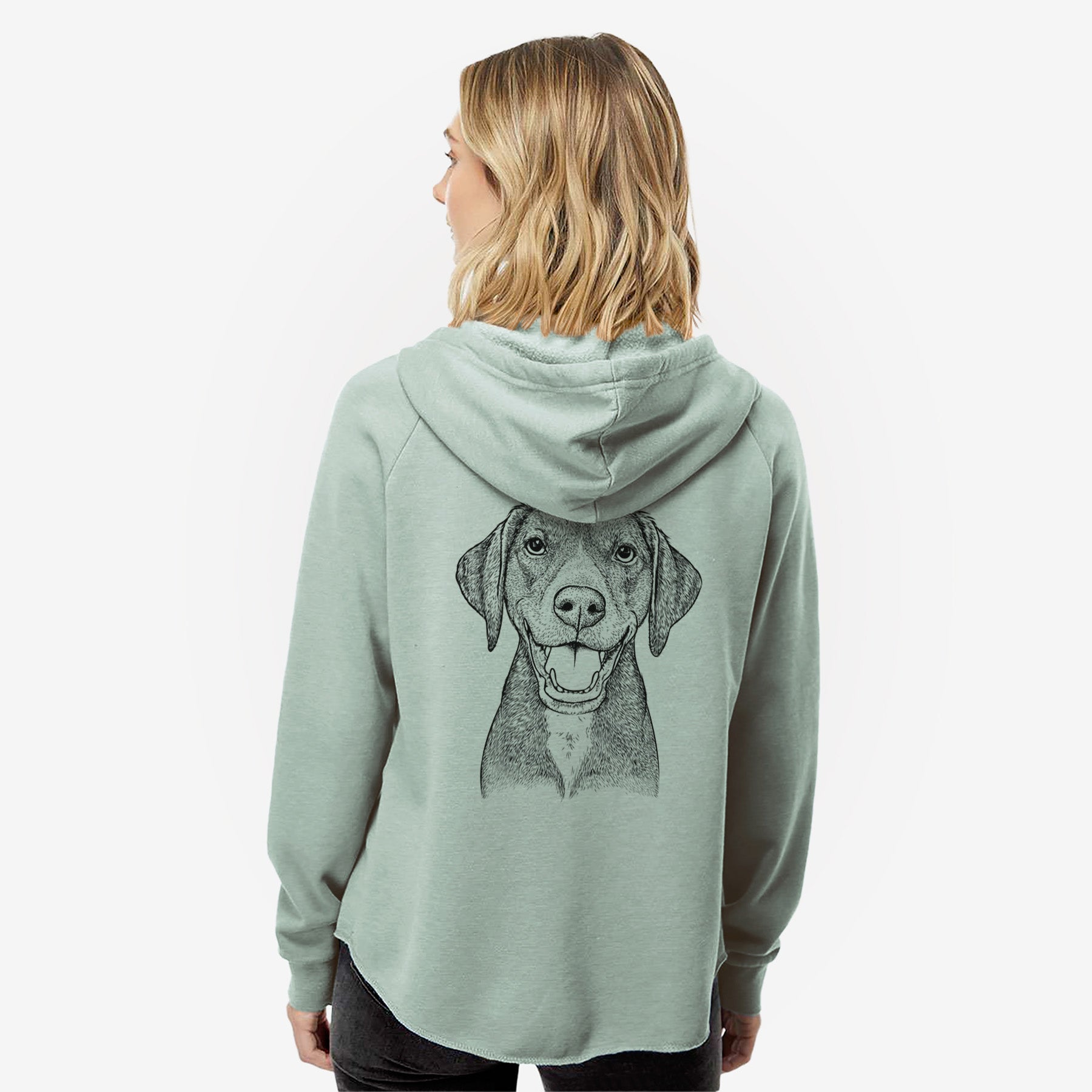 Beaver the Hound Mix - Women's Cali Wave Zip-Up Sweatshirt