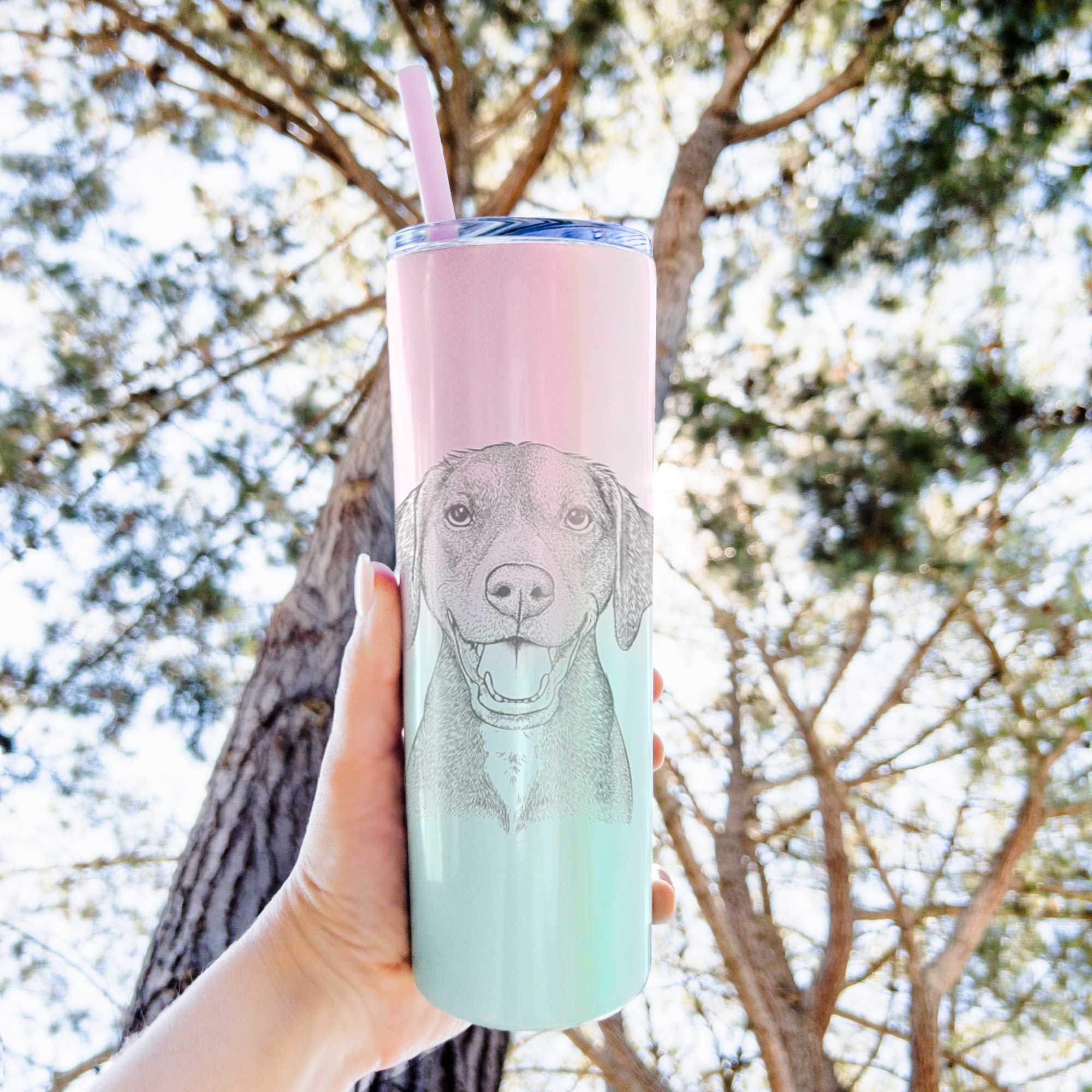 Beaver the Hound Mix - 20oz Skinny Tumbler