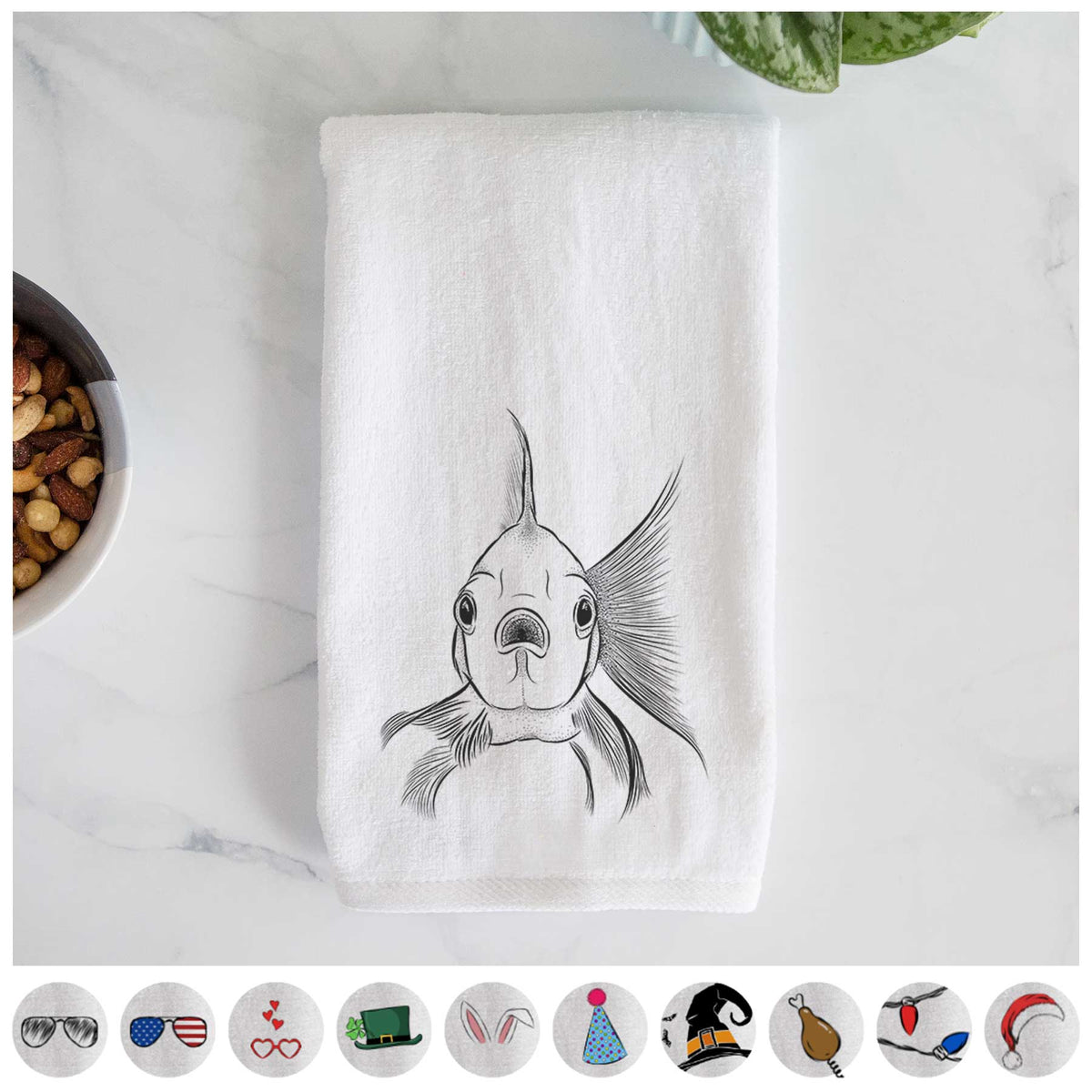 Beefcake the Goldfish Decorative Hand Towel