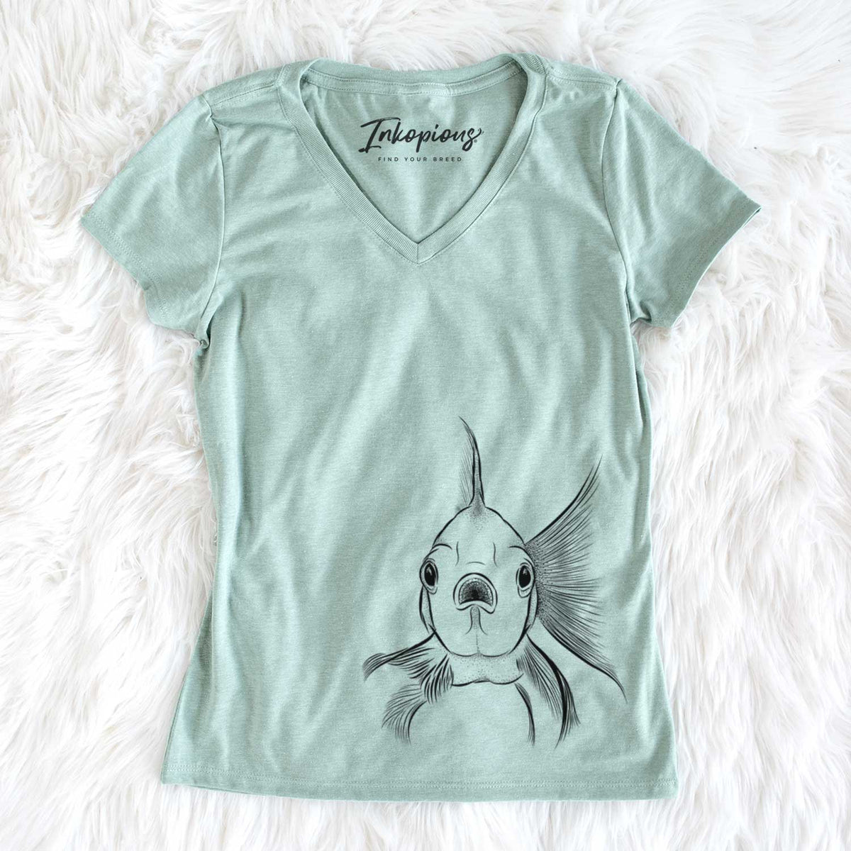 Bare Beefcake the Goldfish - Women's V-neck Shirt