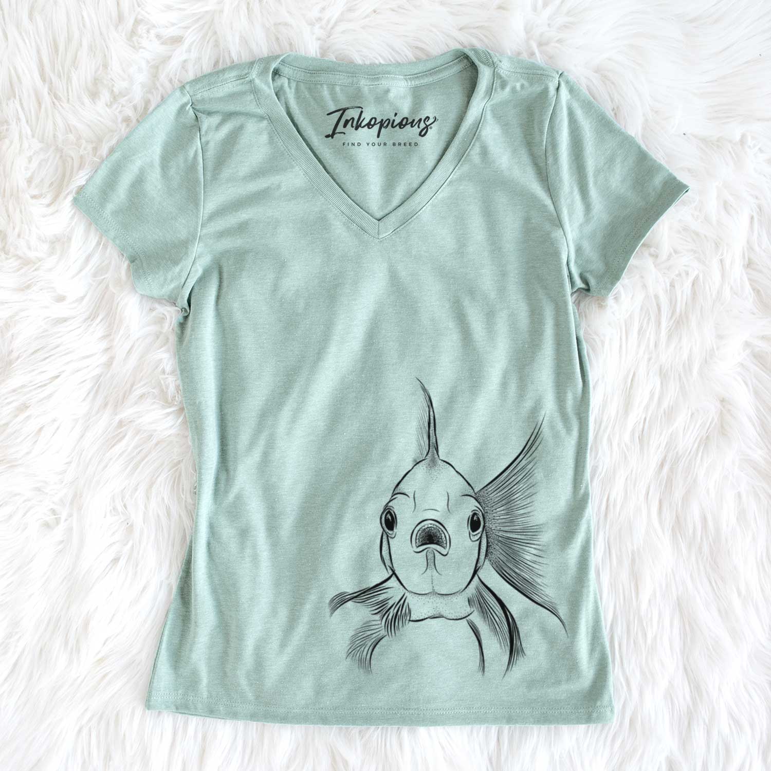 Bare Beefcake the Goldfish - Women's V-neck Shirt