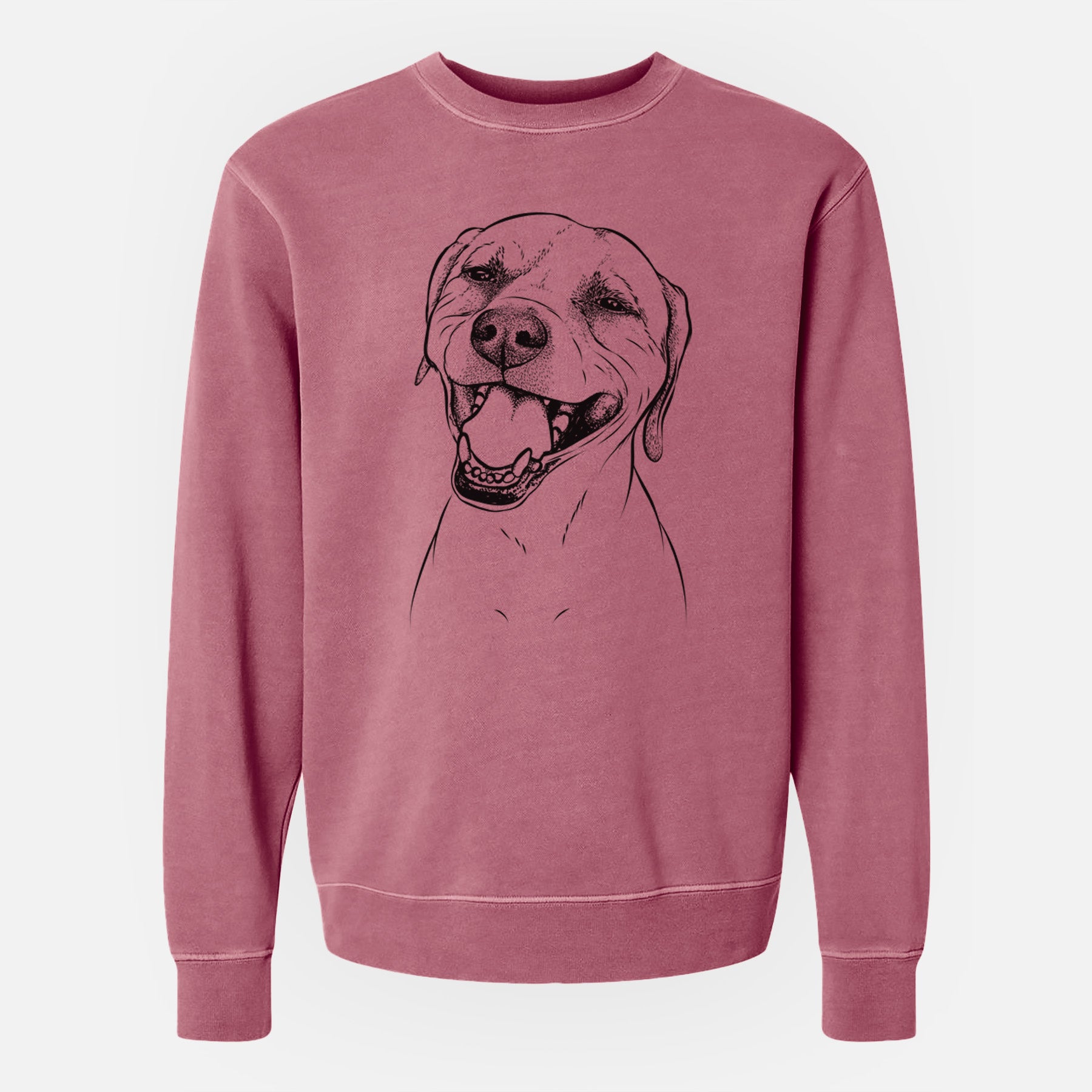 Bare Beemer the Boxer Pitbull Terrier Mix - Unisex Pigment Dyed Crew Sweatshirt