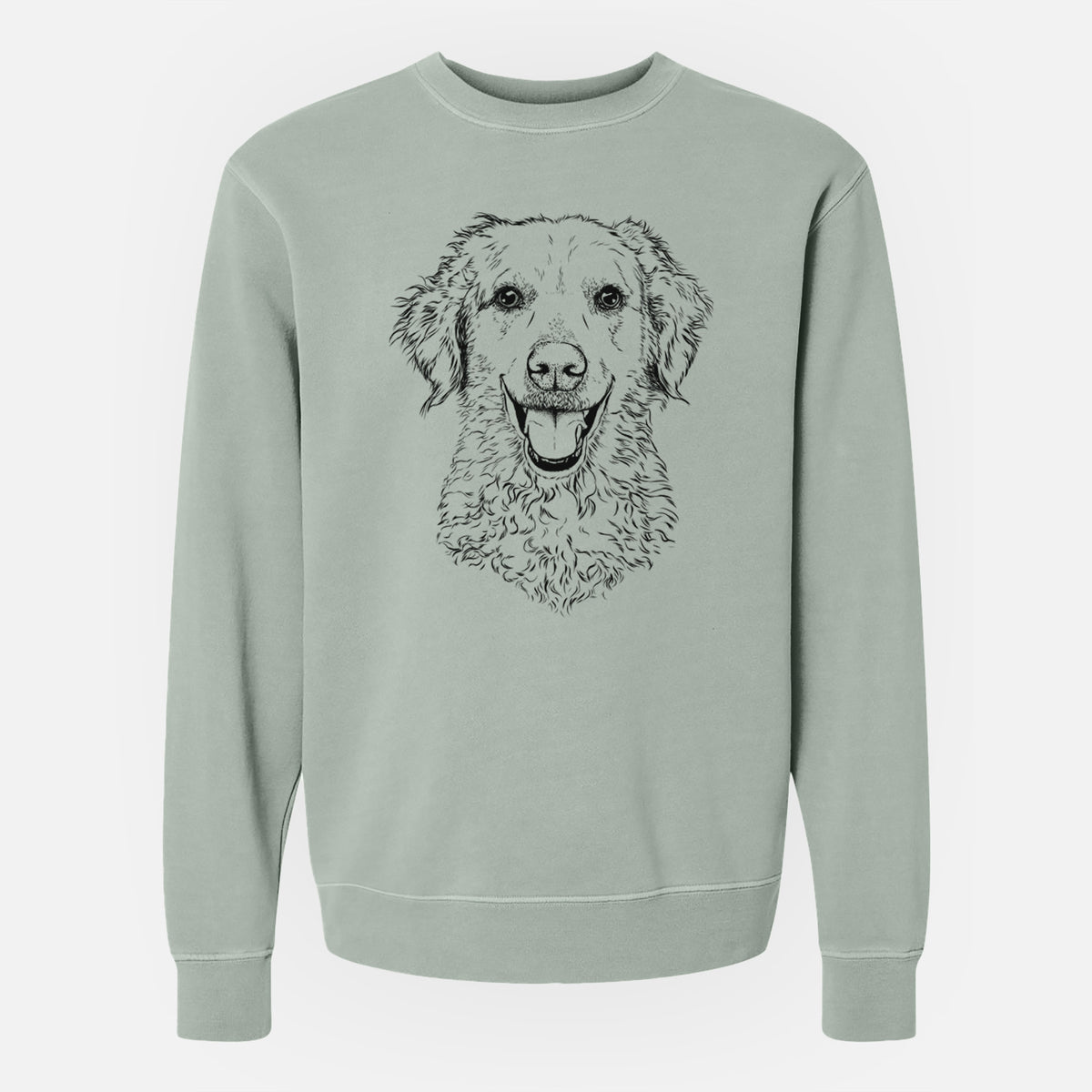 Bare Bella Bean the Goldendoodle - Unisex Pigment Dyed Crew Sweatshirt