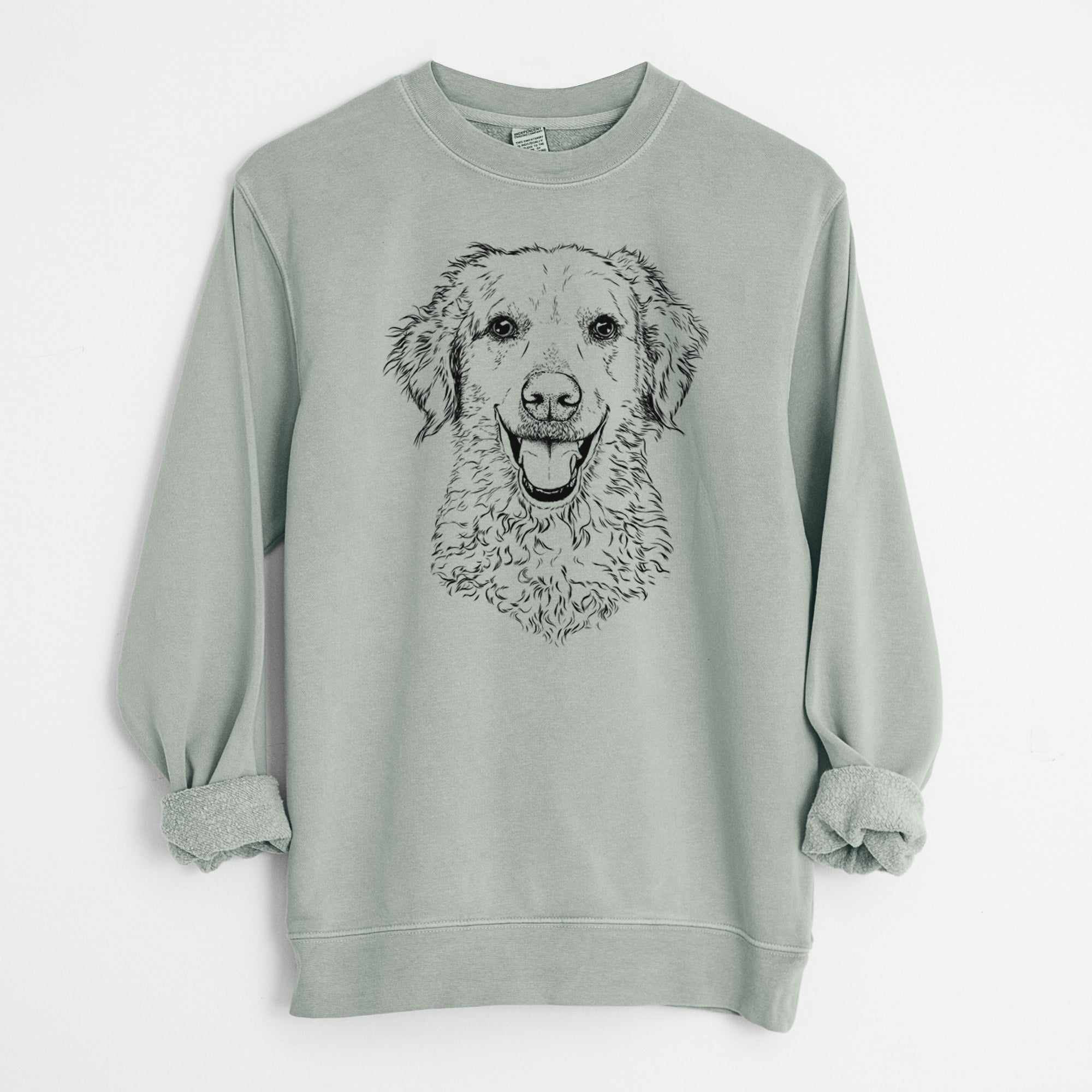 Bare Bella Bean the Goldendoodle - Unisex Pigment Dyed Crew Sweatshirt