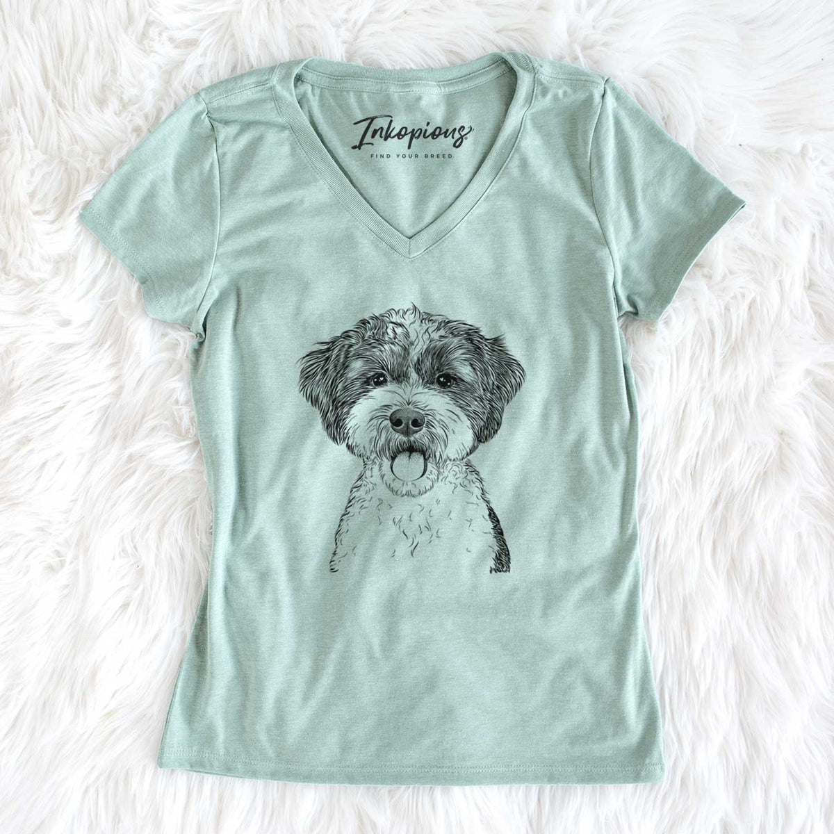 Bare Bella the Cockapoo - Women's V-neck Shirt