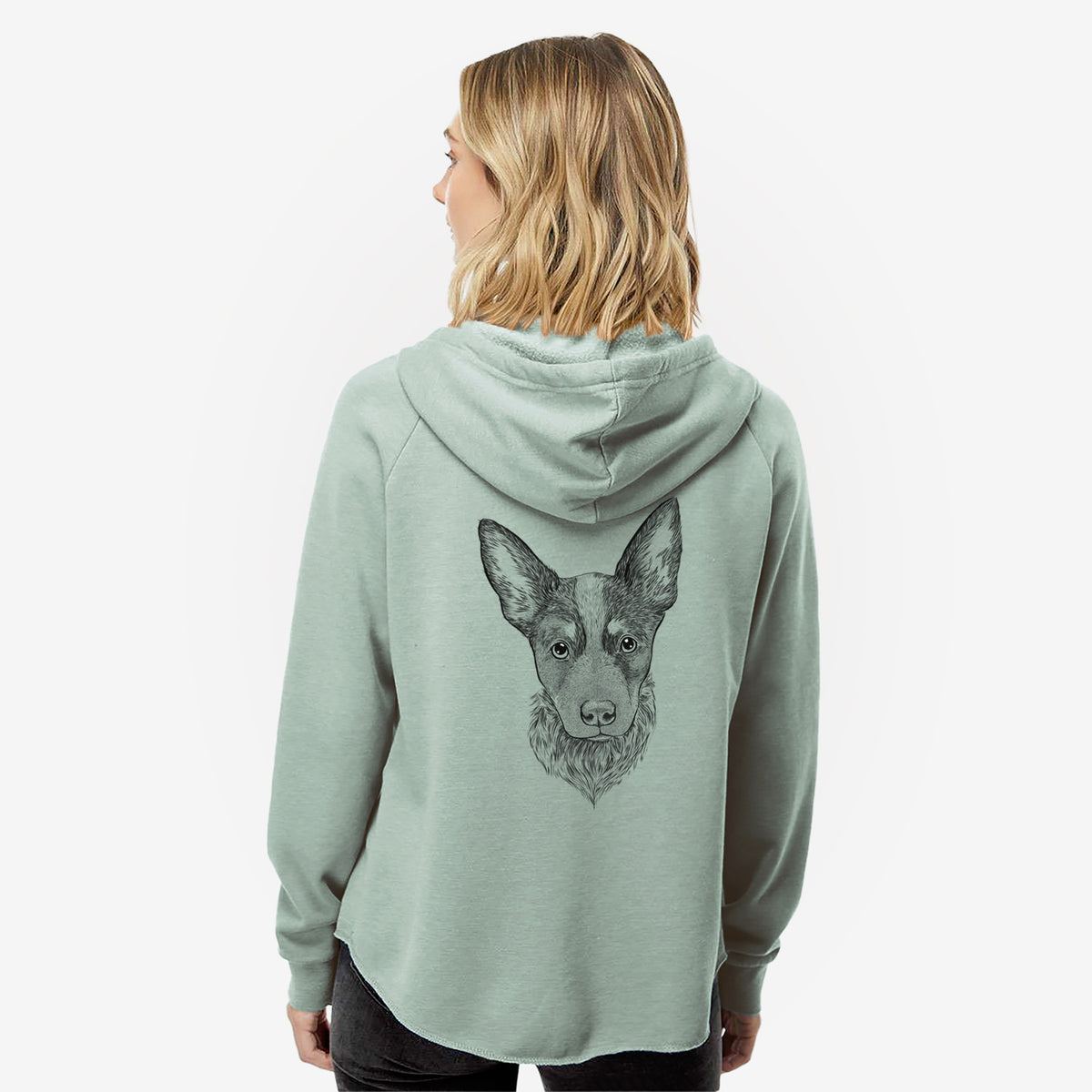 Bella the Blue Heeler Puppy - Women's Cali Wave Zip-Up Sweatshirt