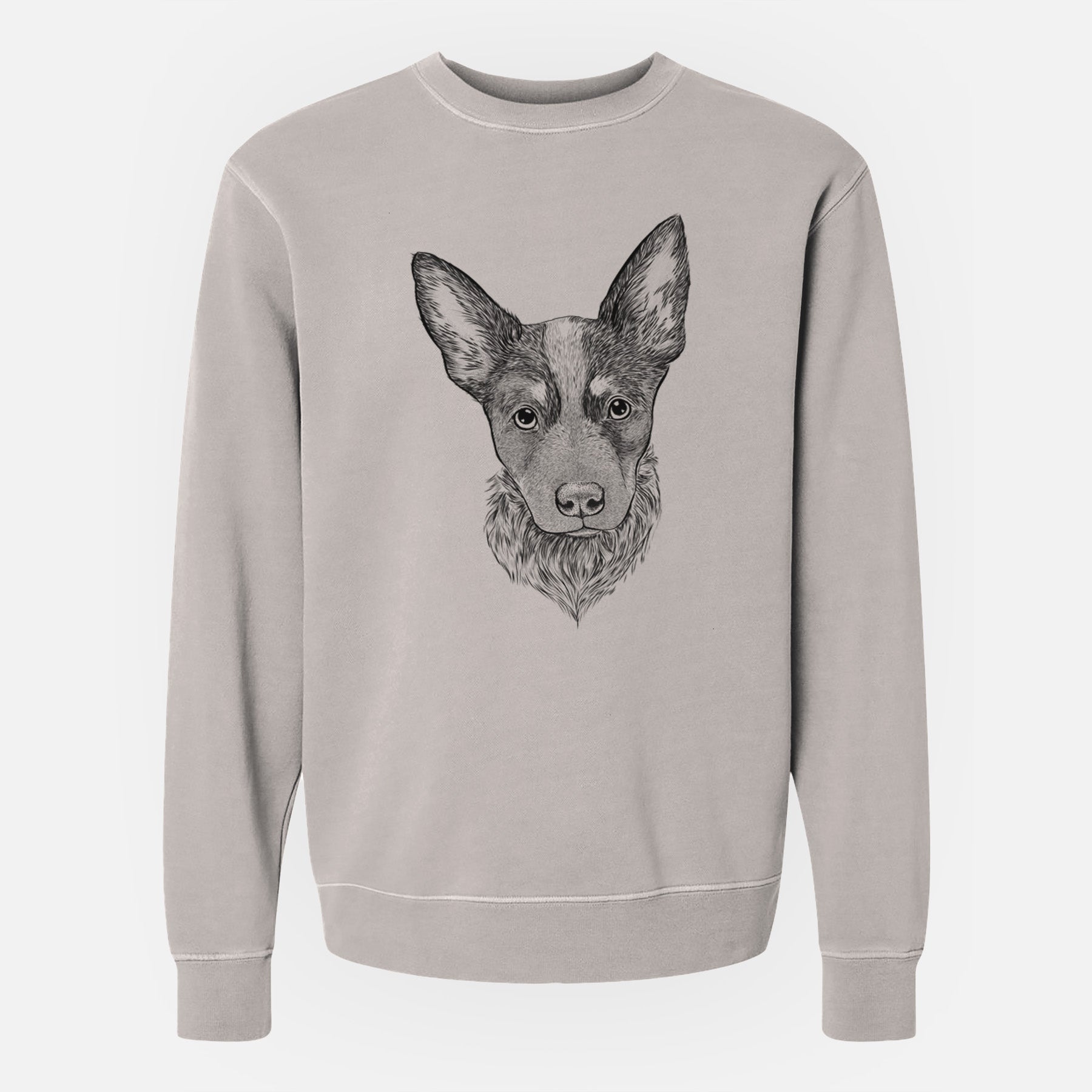 Bare Bella the Blue Heeler Puppy - Unisex Pigment Dyed Crew Sweatshirt