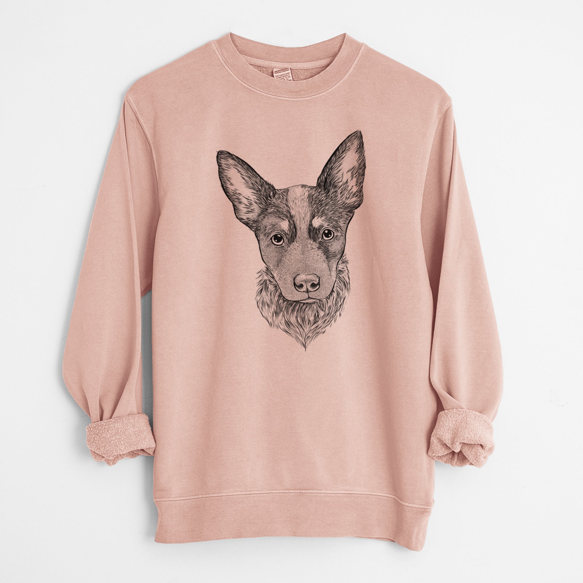 Bare Bella the Blue Heeler Puppy - Unisex Pigment Dyed Crew Sweatshirt