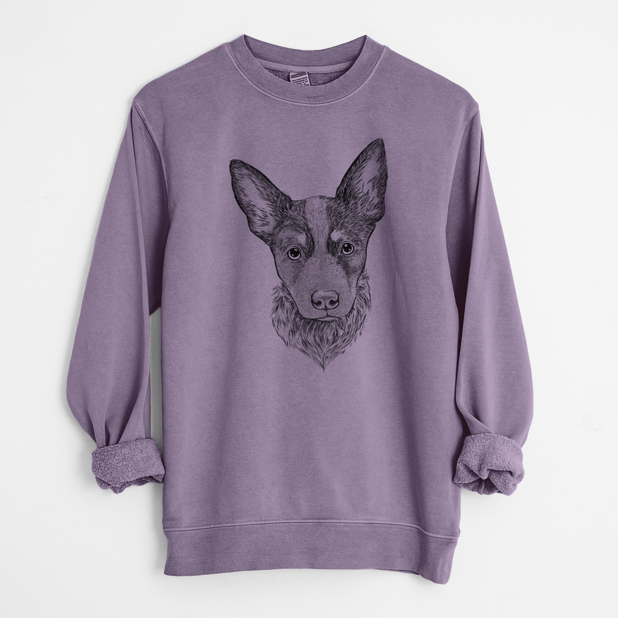 Bare Bella the Blue Heeler Puppy - Unisex Pigment Dyed Crew Sweatshirt