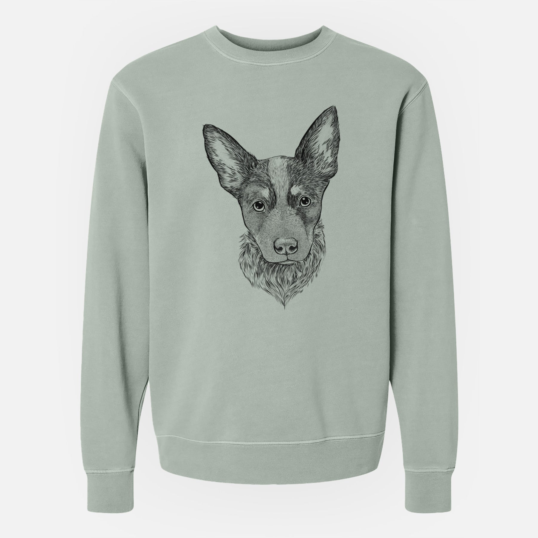 Bare Bella the Blue Heeler Puppy - Unisex Pigment Dyed Crew Sweatshirt