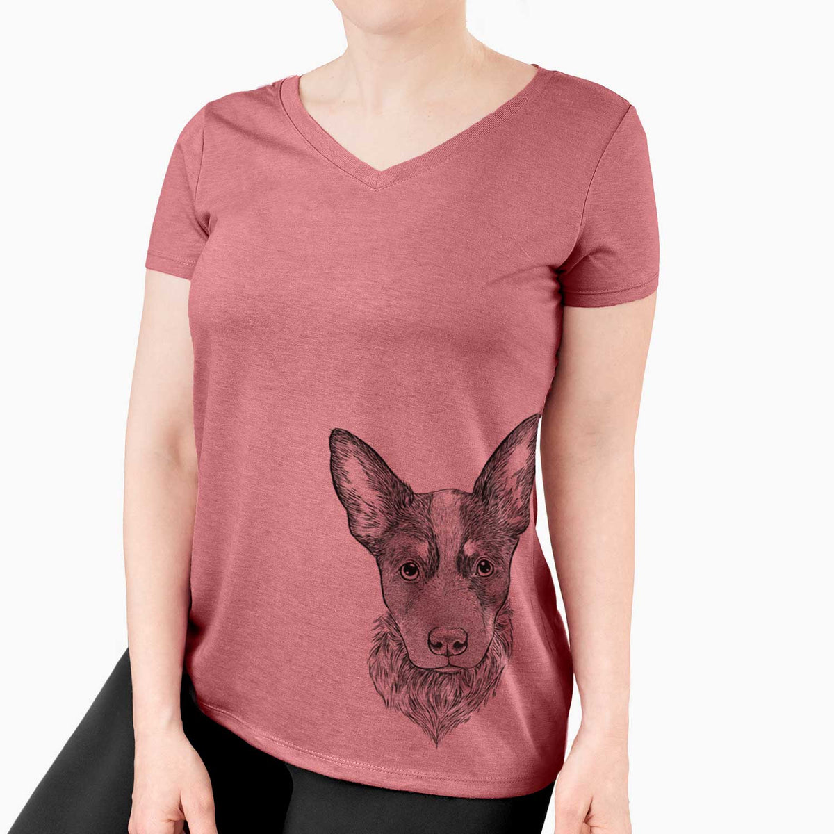 Bare Bella the Blue Heeler Puppy - Women's V-neck Shirt