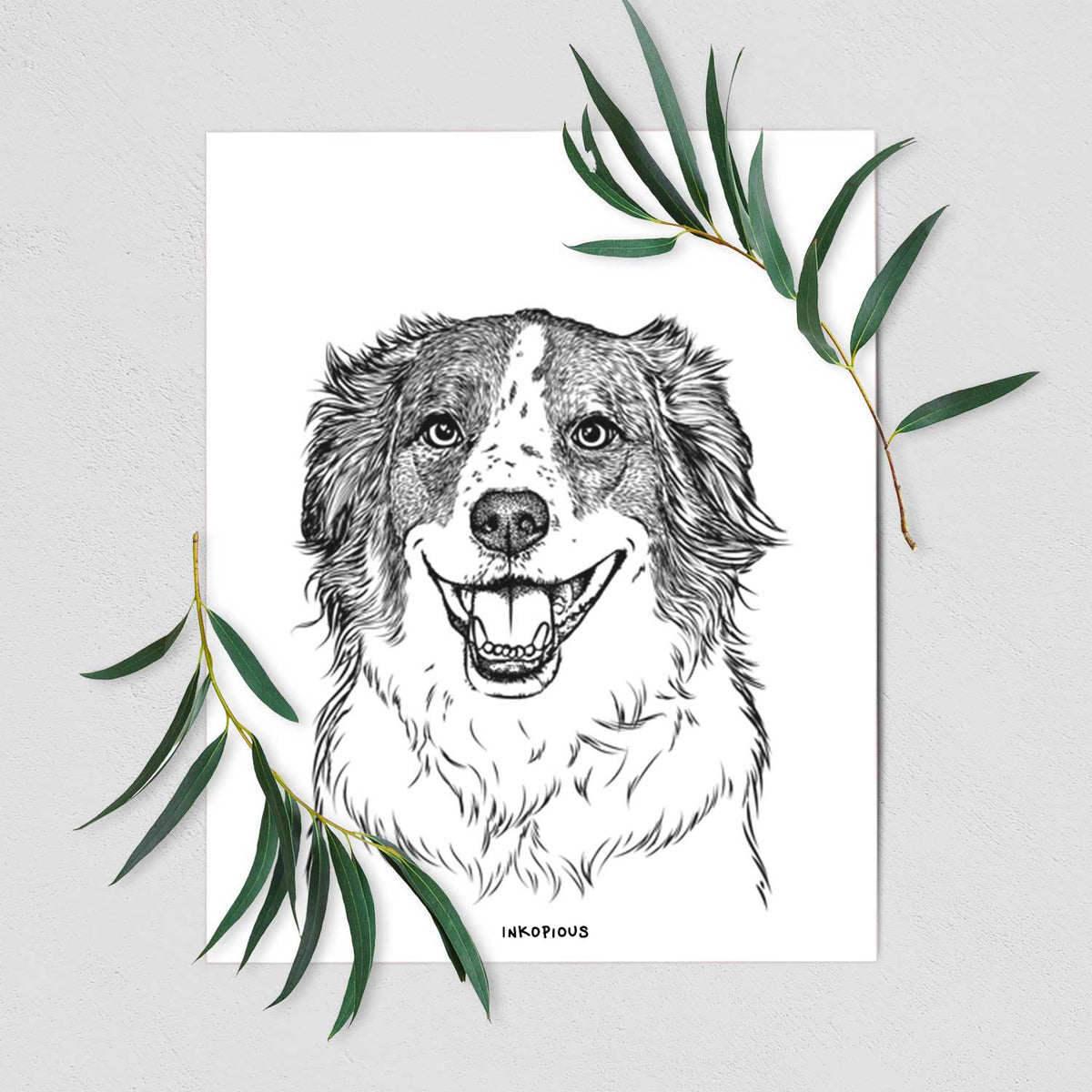 Belle the Australian Shepherd Mix Art Print