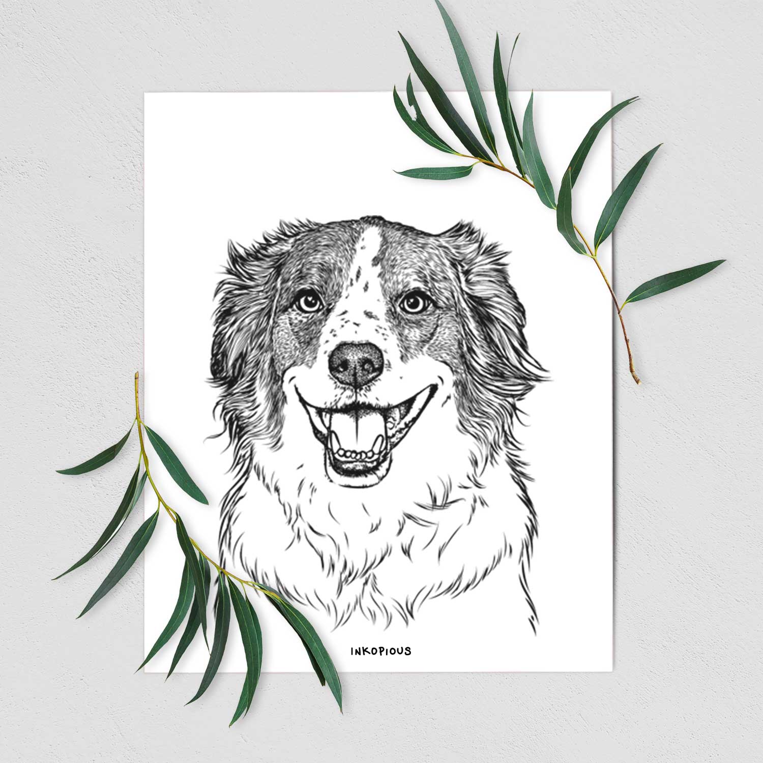 Belle the Australian Shepherd Mix Art Print