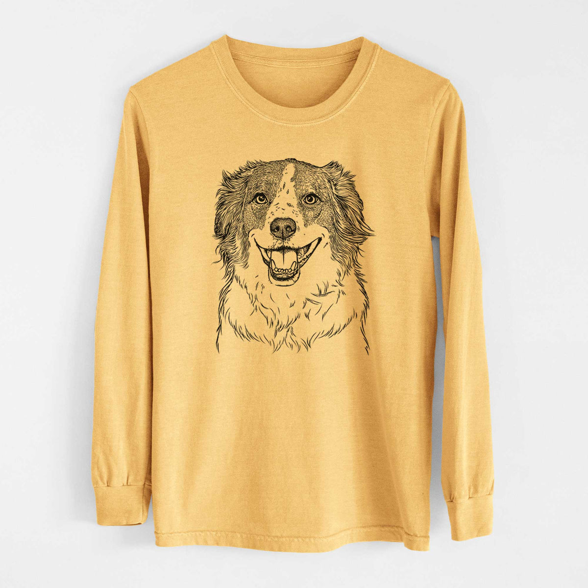 Bare Belle the Australian Shepherd Mix - Heavyweight 100% Cotton Long Sleeve