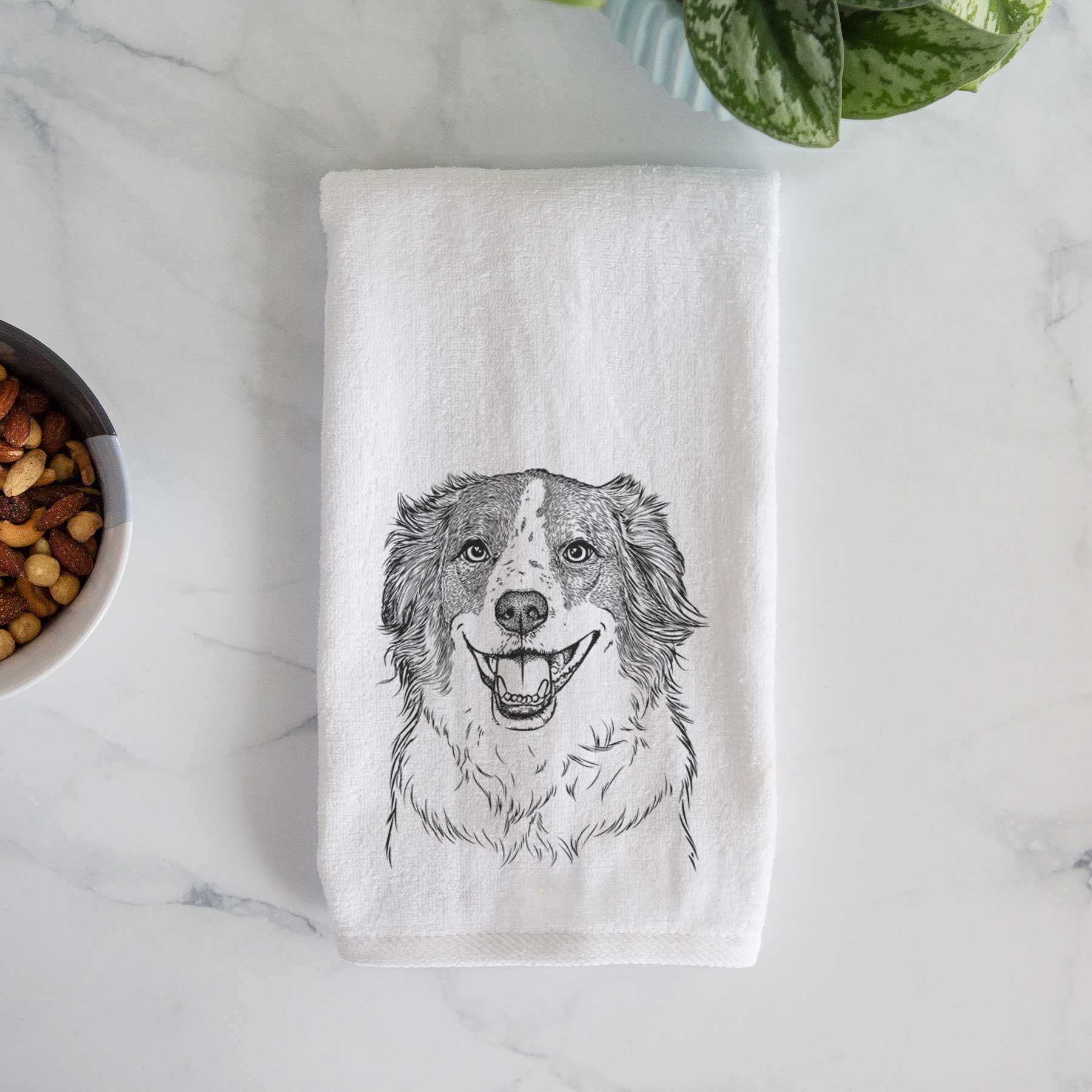 Belle the Australian Shepherd Mix Decorative Hand Towel