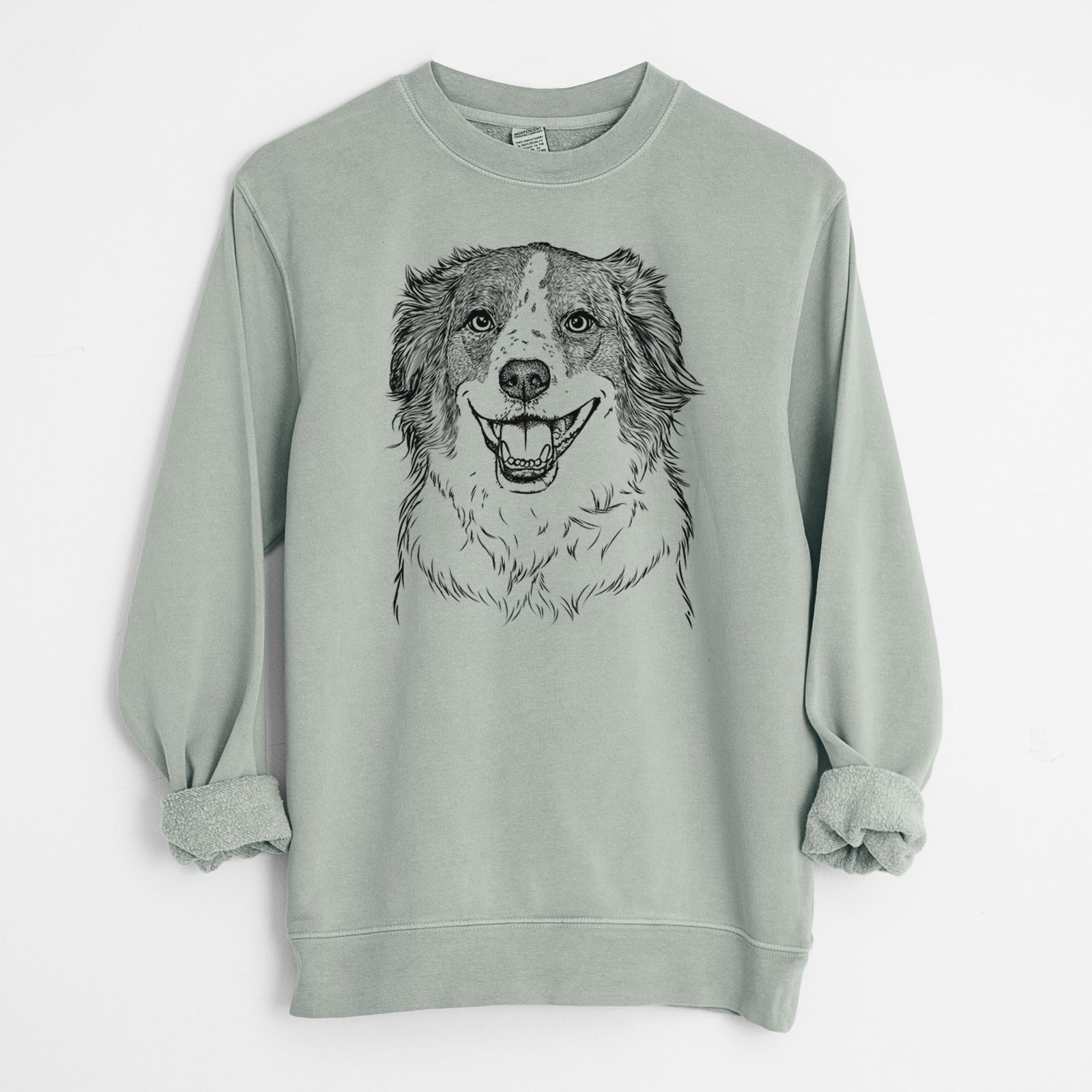 Bare Belle the Australian Shepherd Mix - Unisex Pigment Dyed Crew Sweatshirt
