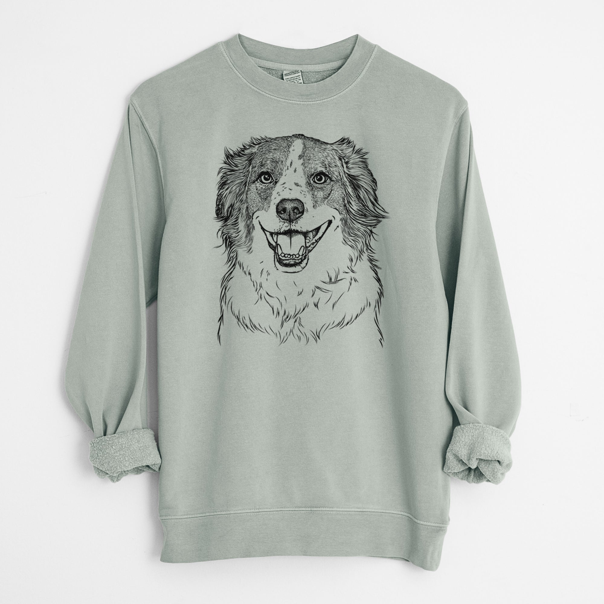 Bare Belle the Australian Shepherd Mix - Unisex Pigment Dyed Crew Sweatshirt