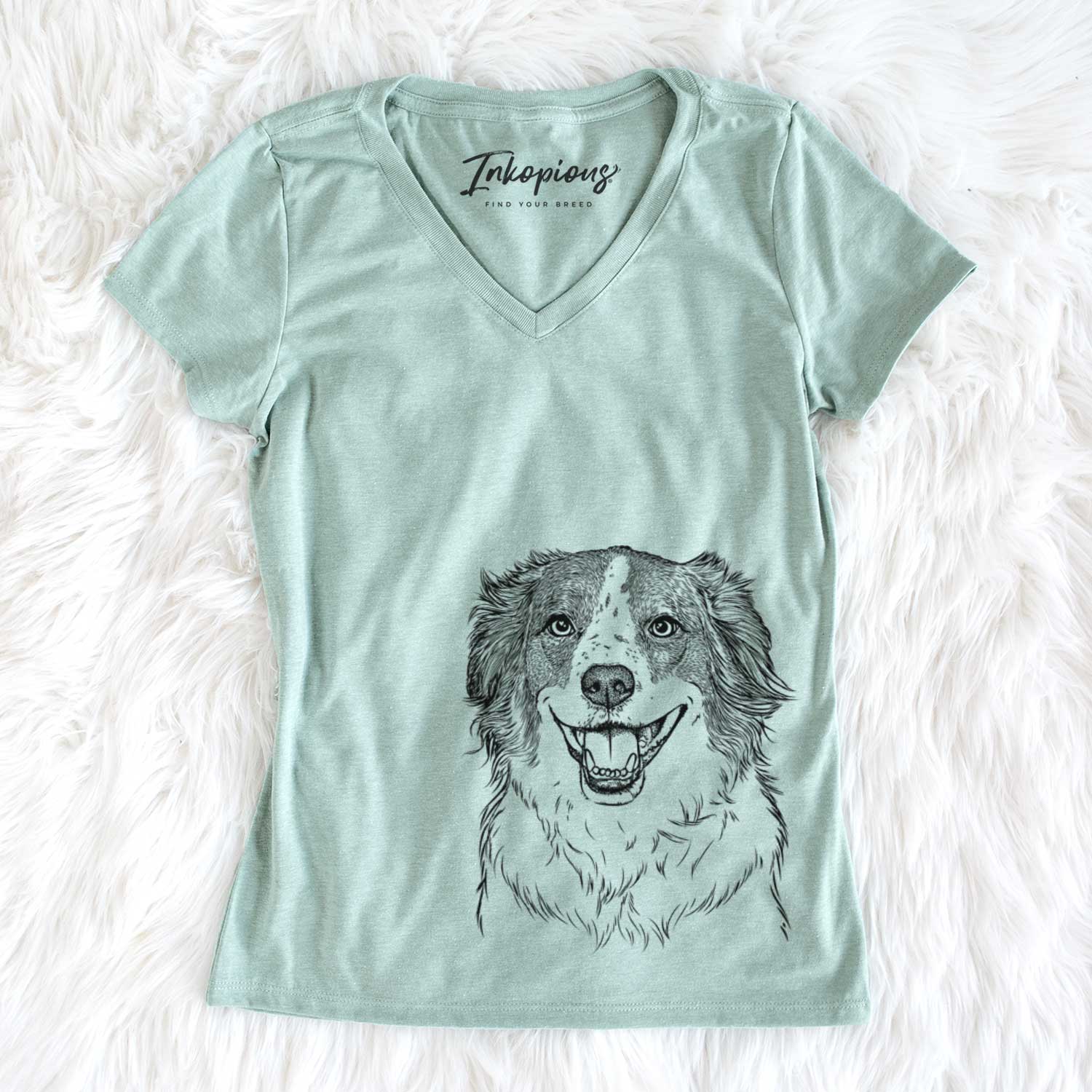 Bare Belle the Australian Shepherd Mix - Women's V-neck Shirt