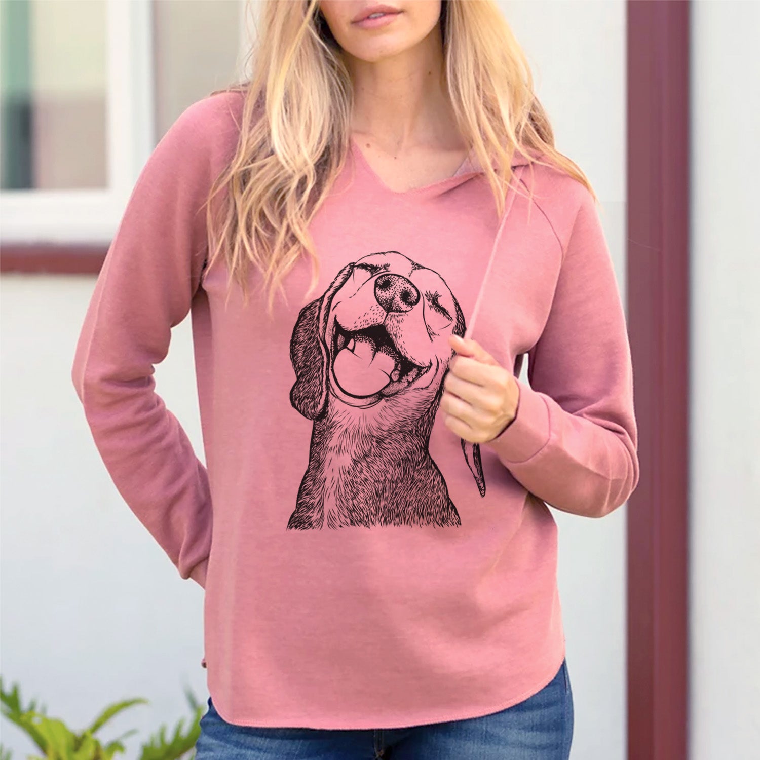 Bare Belle the Hound Mix - Cali Wave Hooded Sweatshirt