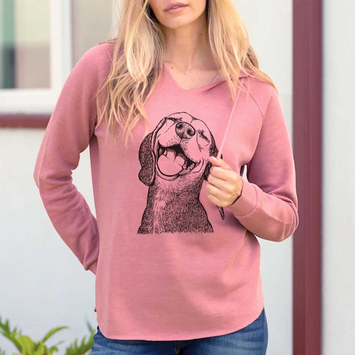 Belle the Hound Mix - Cali Wave Hooded Sweatshirt