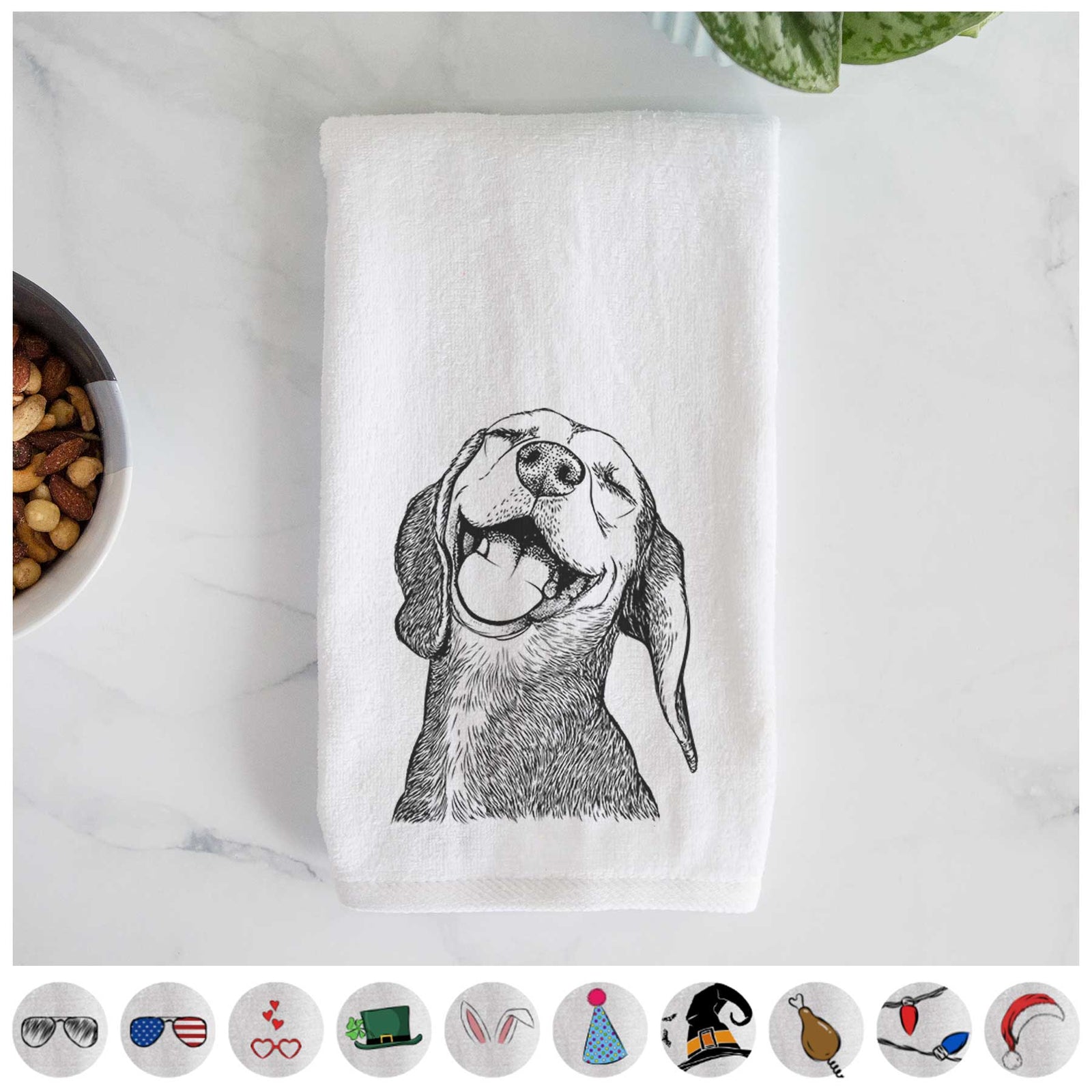 Belle the Hound Mix Decorative Hand Towel