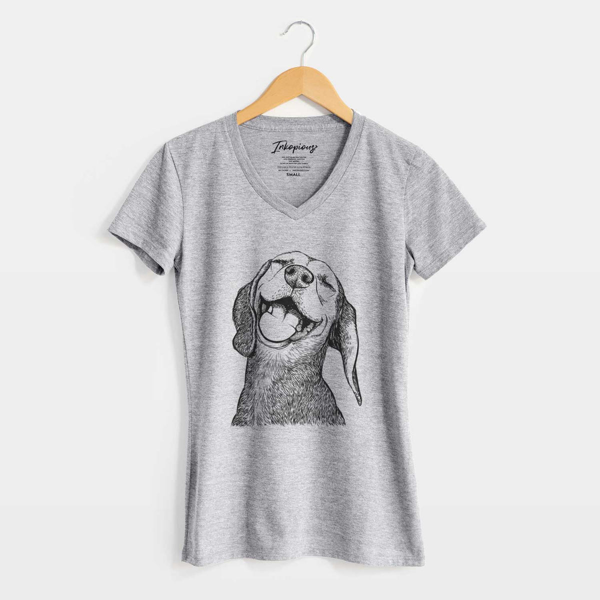 Bare Belle the Hound Mix - Women's V-neck Shirt