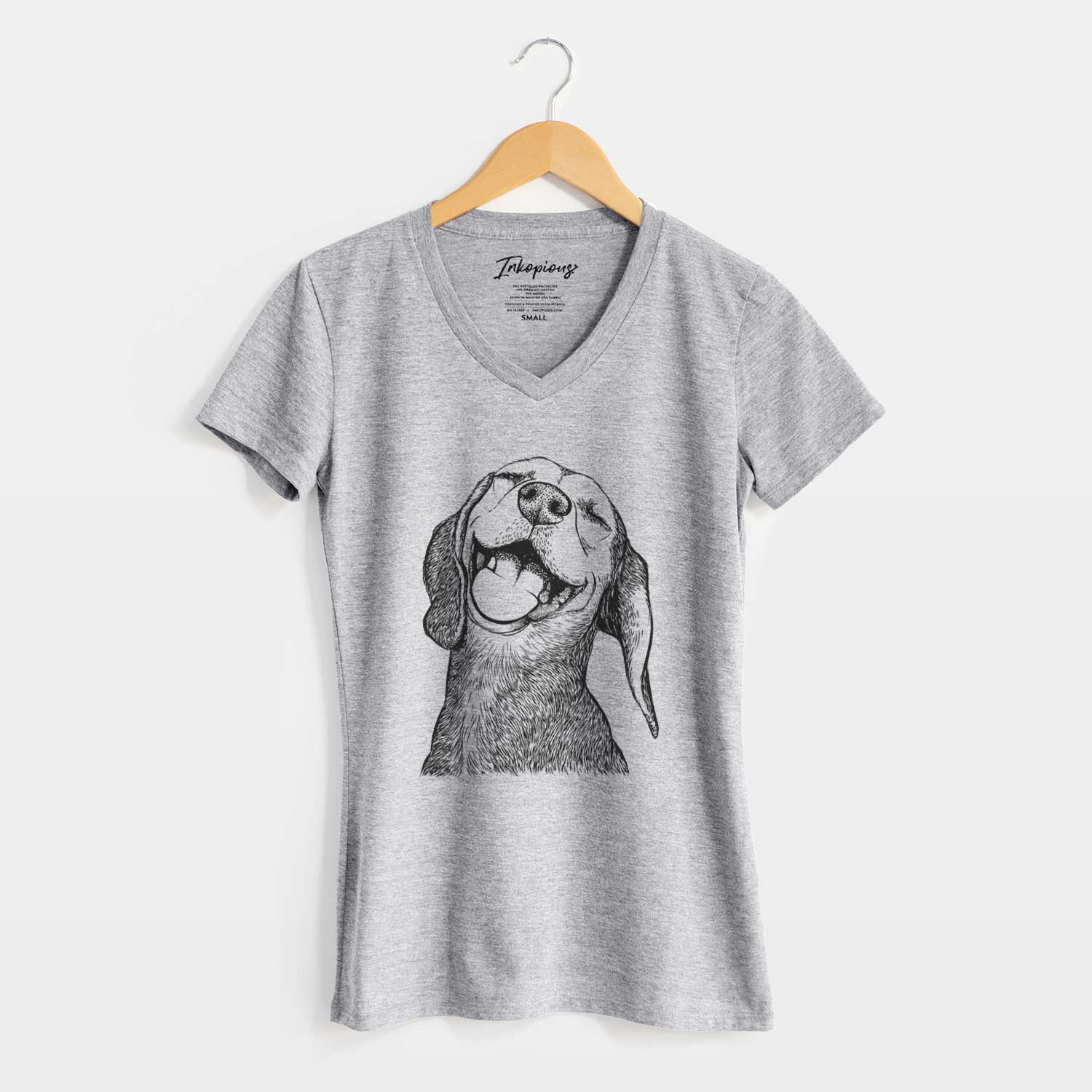 Bare Belle the Hound Mix - Women's V-neck Shirt