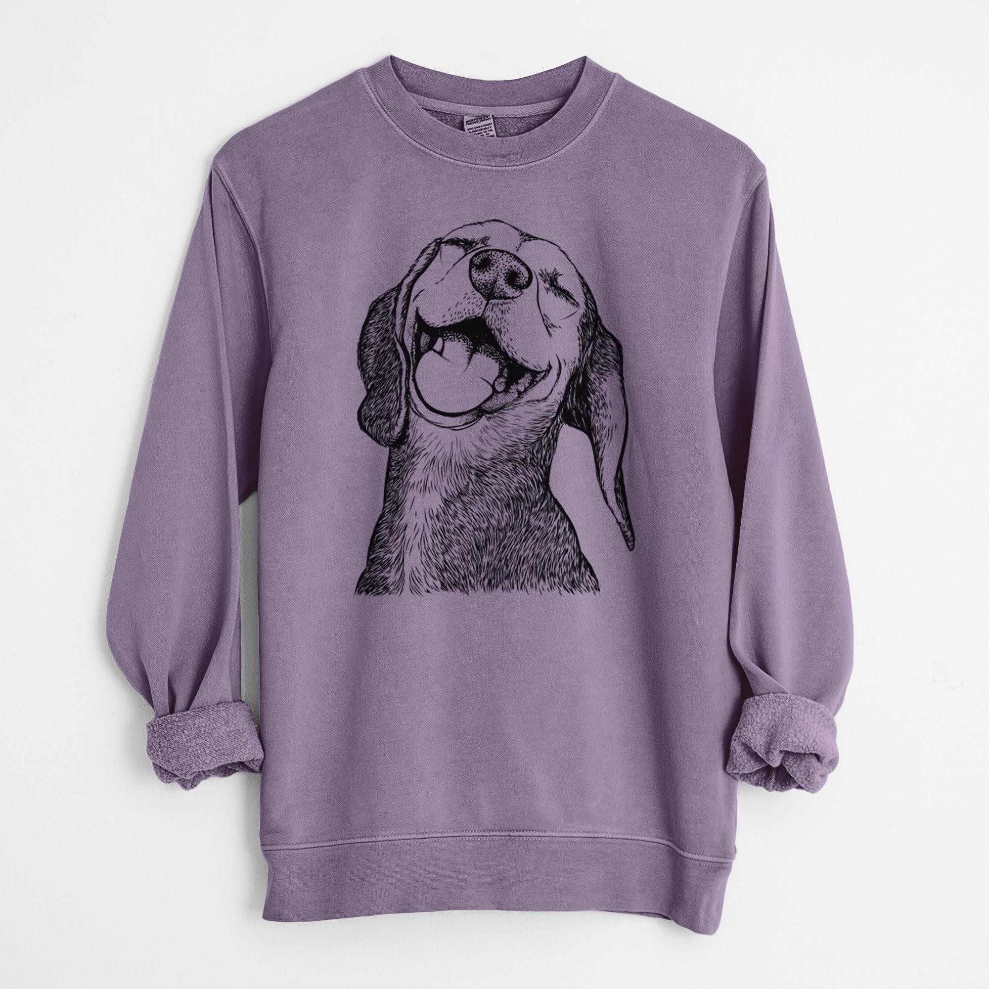 Bare Belle the Hound Mix - Unisex Pigment Dyed Crew Sweatshirt