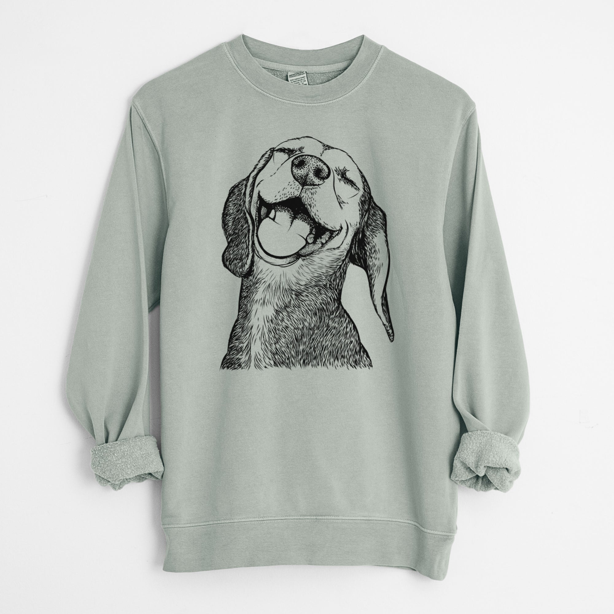 Bare Belle the Hound Mix - Unisex Pigment Dyed Crew Sweatshirt