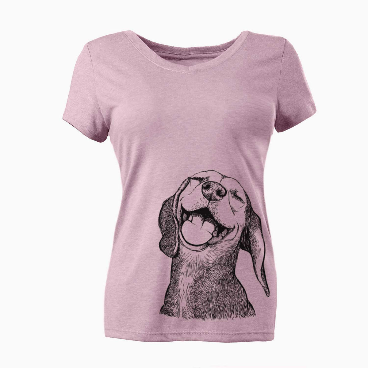 Bare Belle the Hound Mix - Women's V-neck Shirt