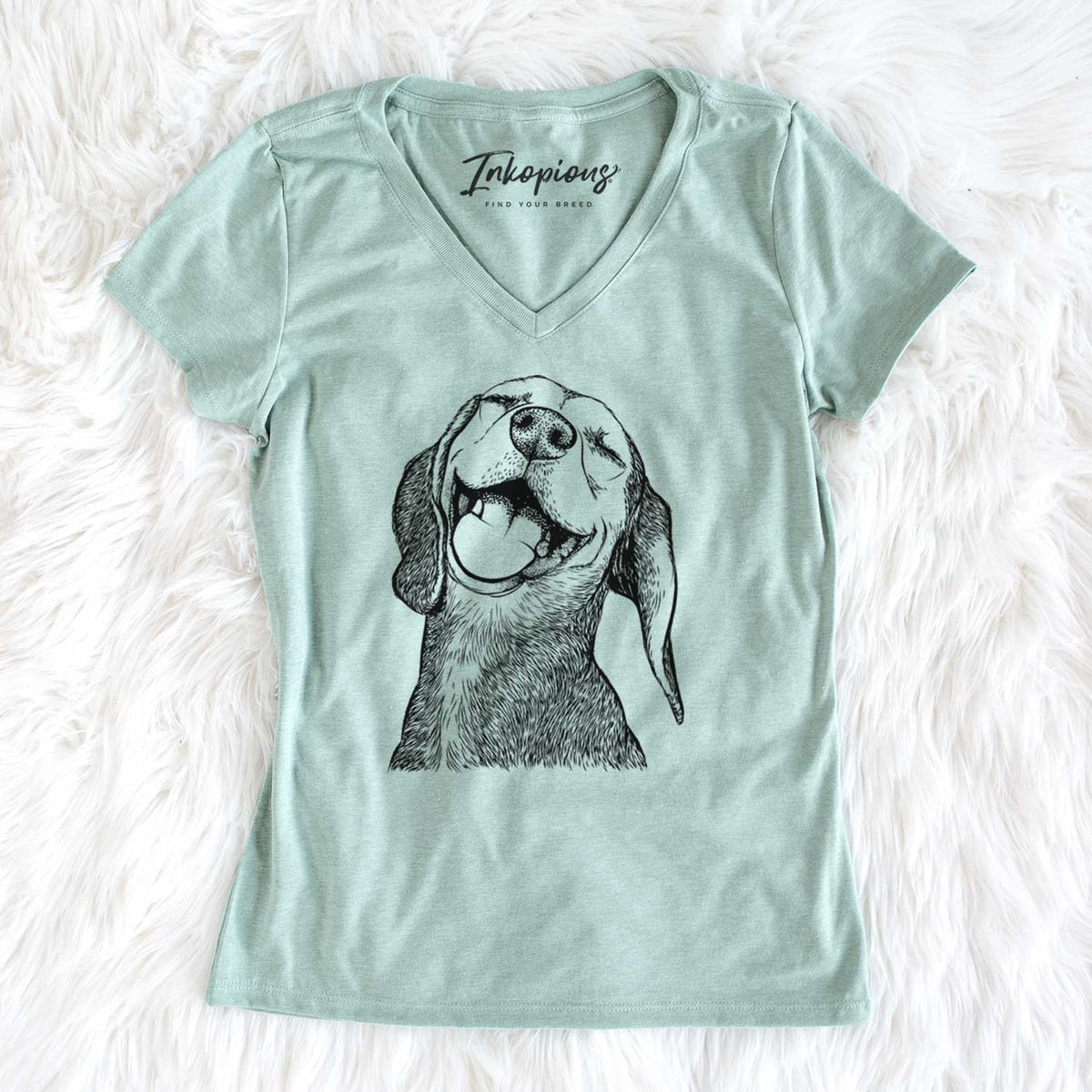 Bare Belle the Hound Mix - Women&#39;s V-neck Shirt