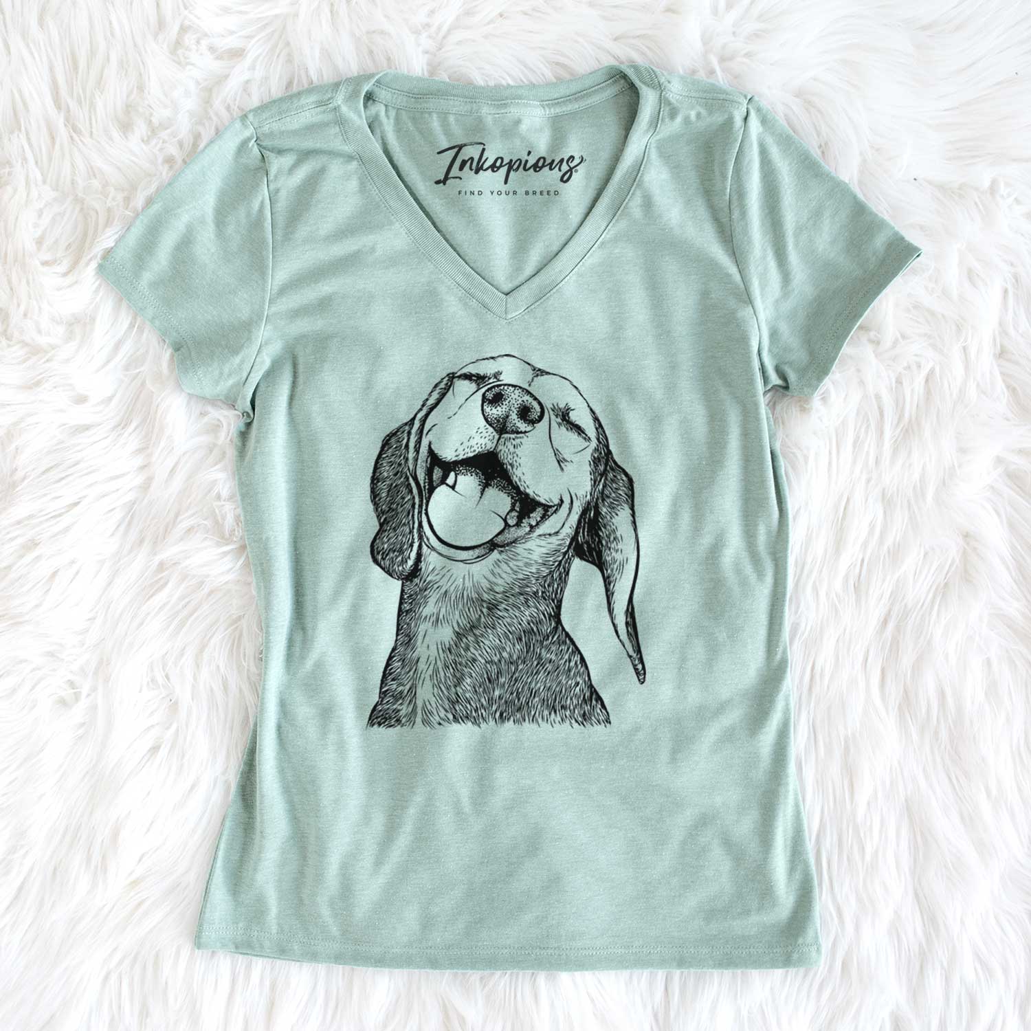 Bare Belle the Hound Mix - Women's V-neck Shirt