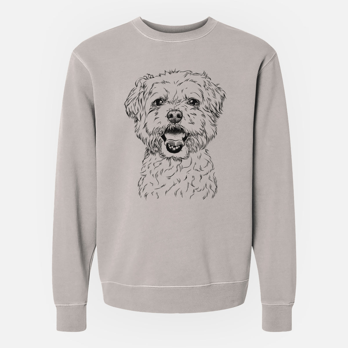 Bare Belle the Maltipoo - Unisex Pigment Dyed Crew Sweatshirt
