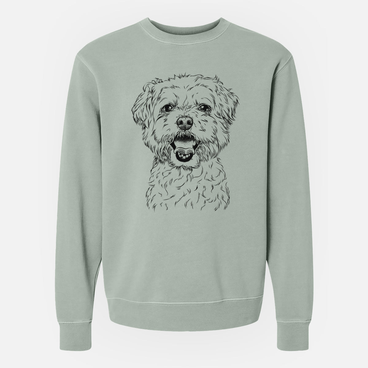 Bare Belle the Maltipoo - Unisex Pigment Dyed Crew Sweatshirt