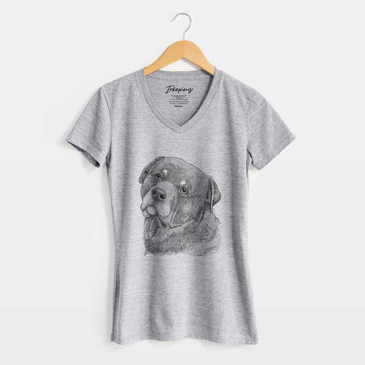 Bare Bender the Rottweiler - Women's V-neck Shirt