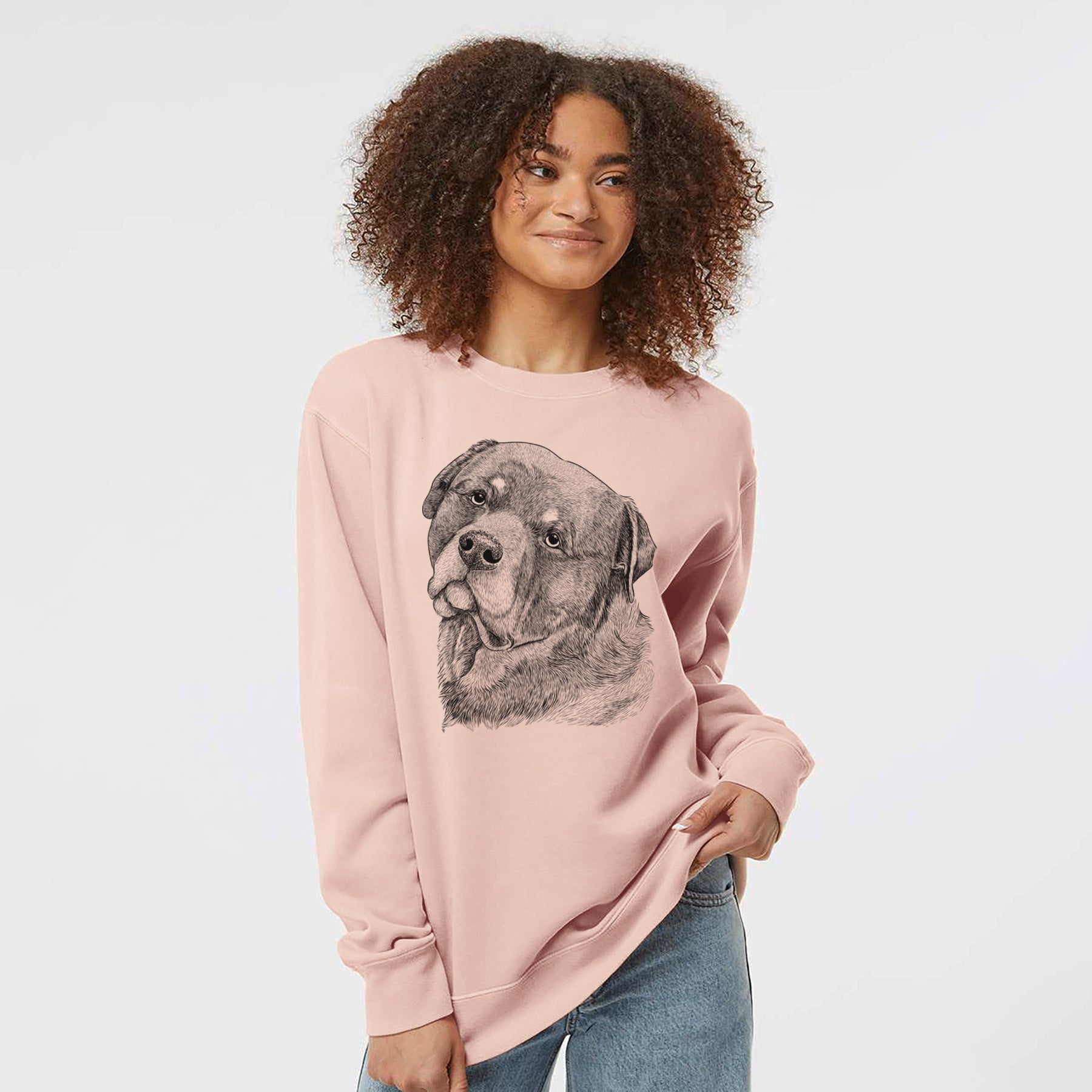 Bare Bender the Rottweiler - Unisex Pigment Dyed Crew Sweatshirt