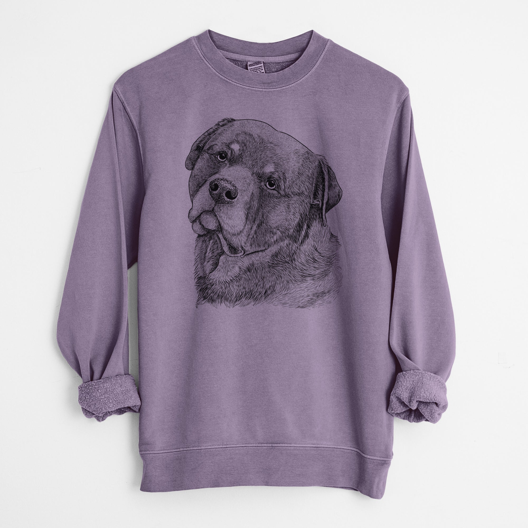 Bare Bender the Rottweiler - Unisex Pigment Dyed Crew Sweatshirt