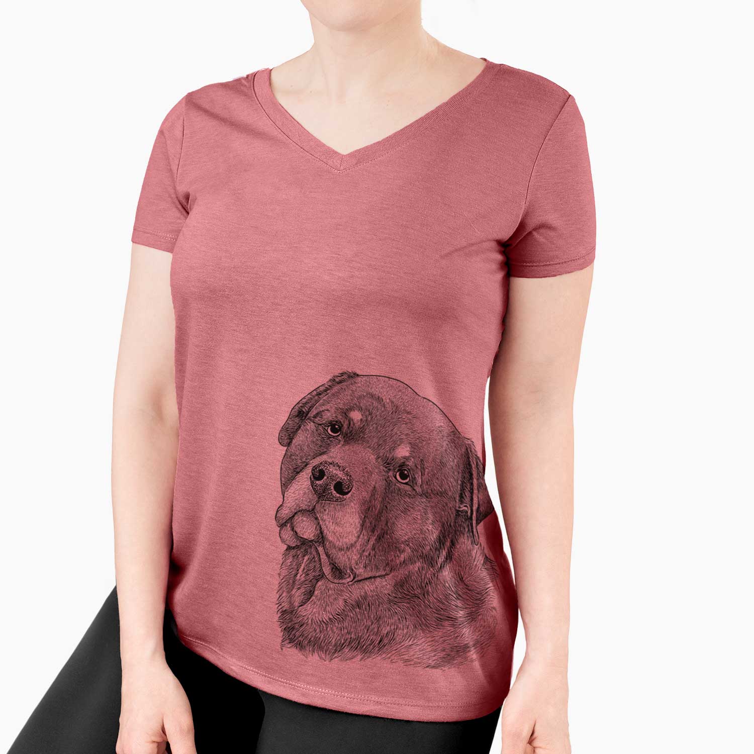 Bare Bender the Rottweiler - Women's V-neck Shirt