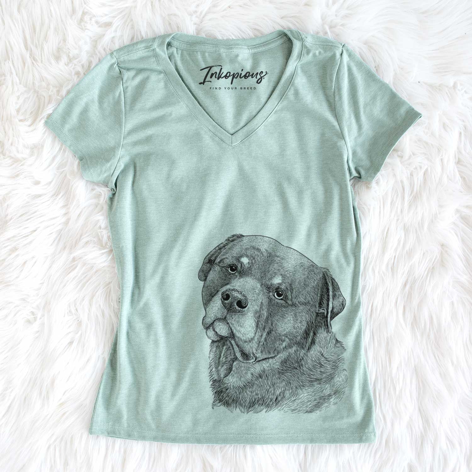 Bare Bender the Rottweiler - Women's V-neck Shirt