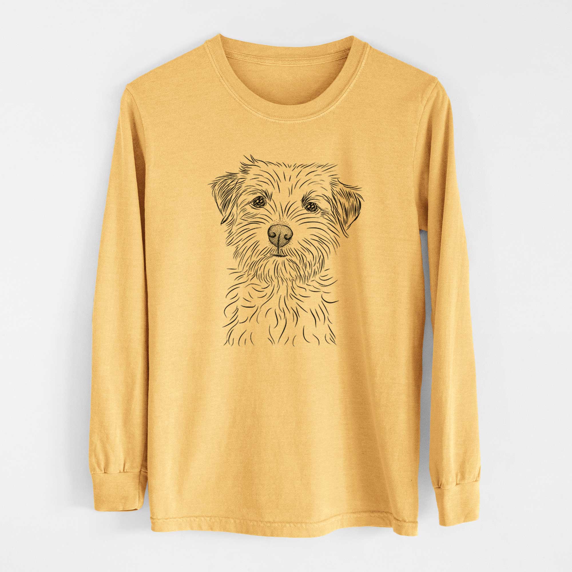 Bare Benjamin the Border Terrier - Heavyweight 100% Cotton Long Sleeve