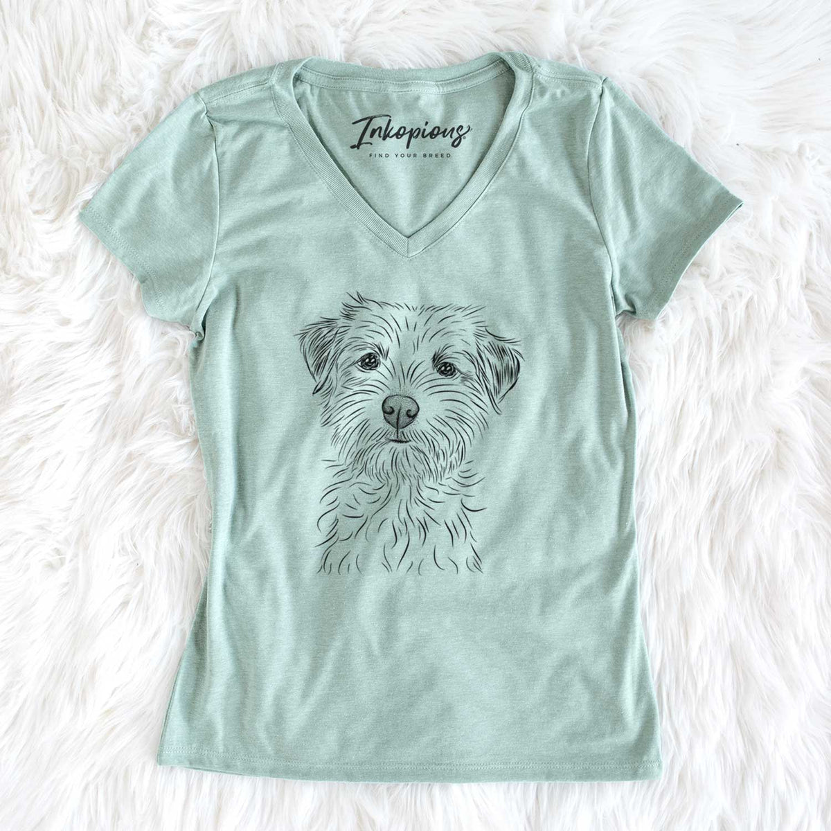 Bare Benjamin the Border Terrier - Women&#39;s V-neck Shirt