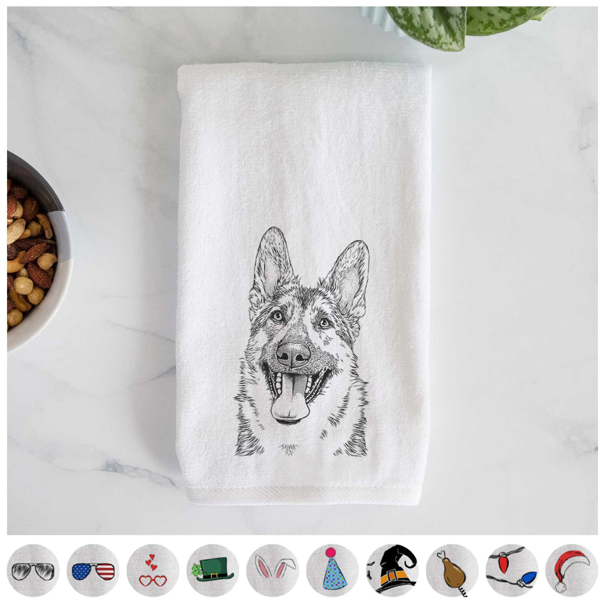 Benson the German Shepherd Decorative Hand Towel