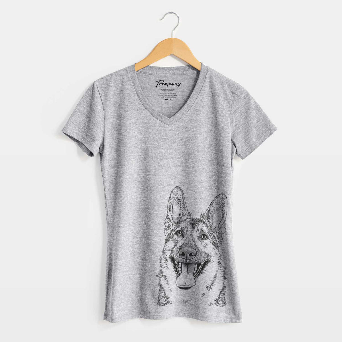 Bare Benson the German Shepherd - Women's V-neck Shirt