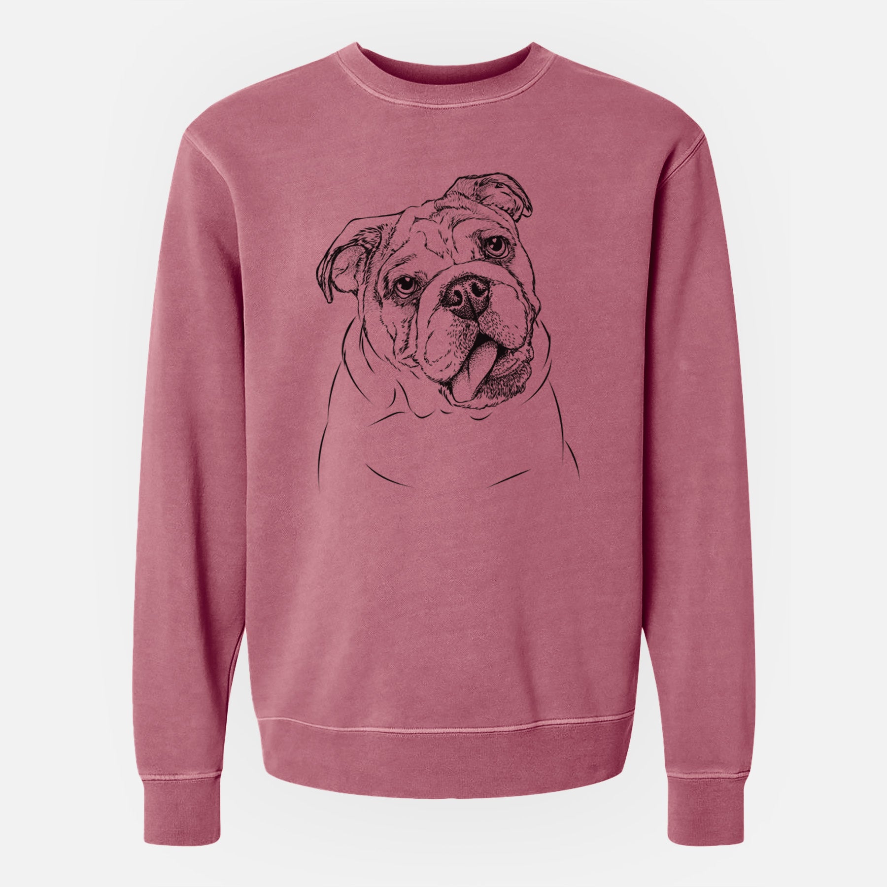 Bare Benson the English Bulldog - Unisex Pigment Dyed Crew Sweatshirt