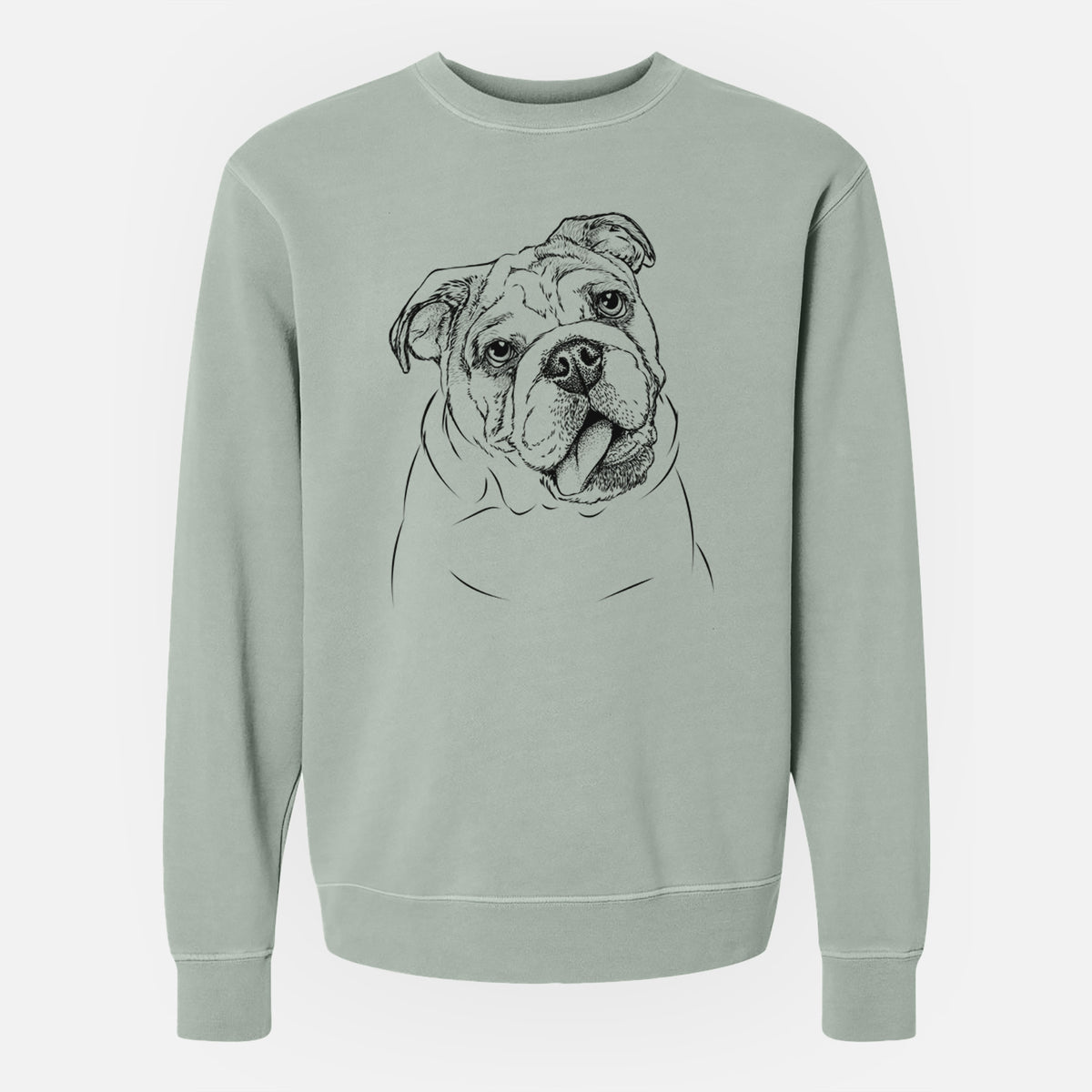 Bare Benson the English Bulldog - Unisex Pigment Dyed Crew Sweatshirt