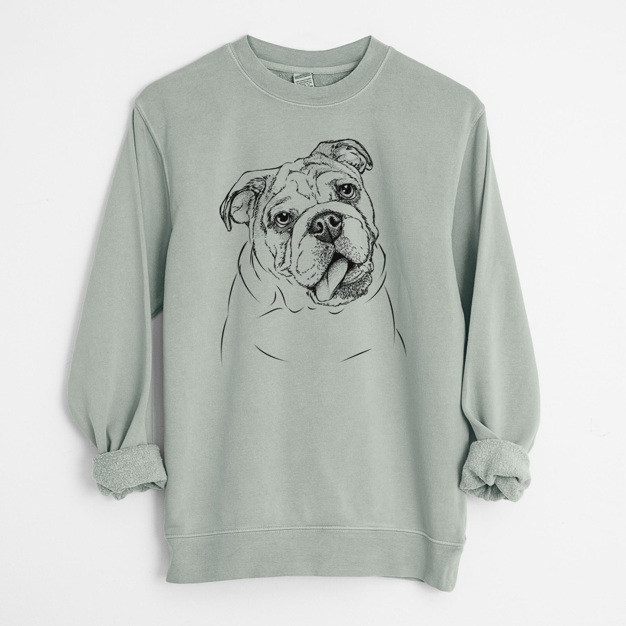 Bare Benson the English Bulldog - Unisex Pigment Dyed Crew Sweatshirt