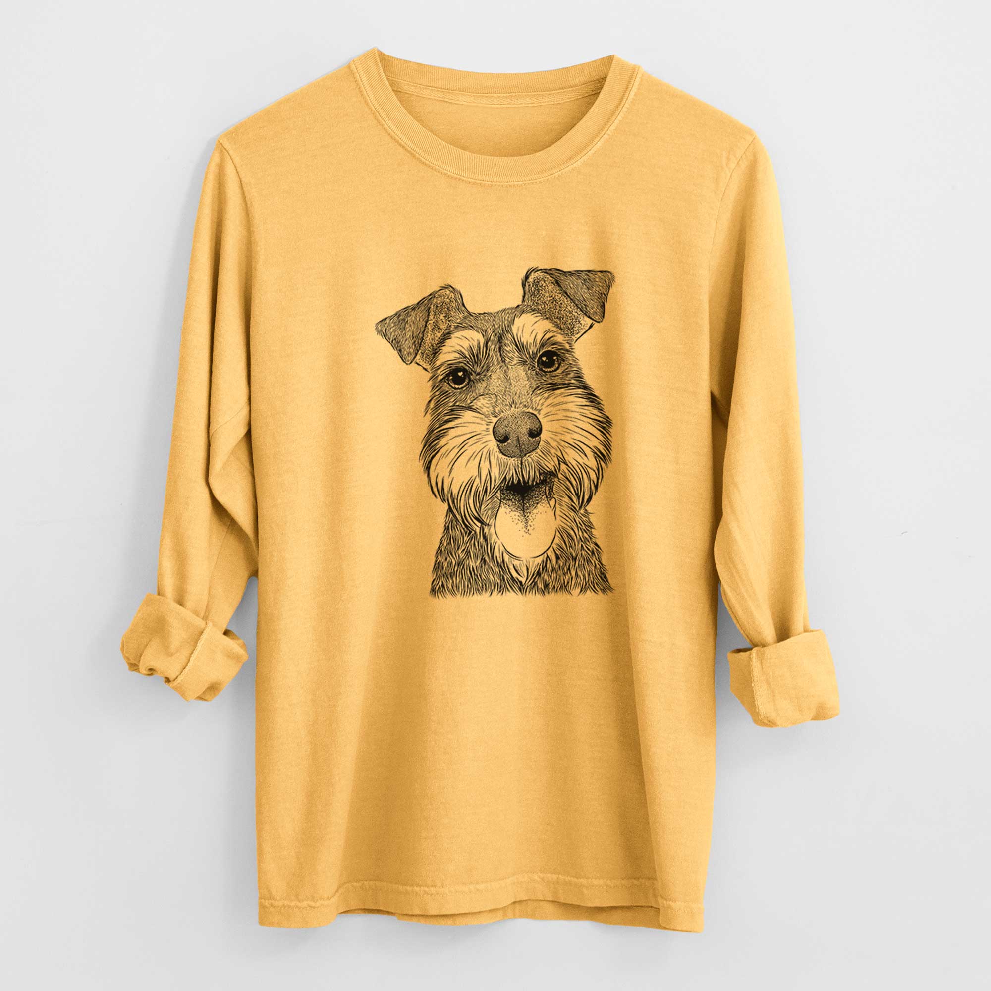 Bare Bernadette the Mini Schnauzer - Heavyweight 100% Cotton Long Sleeve