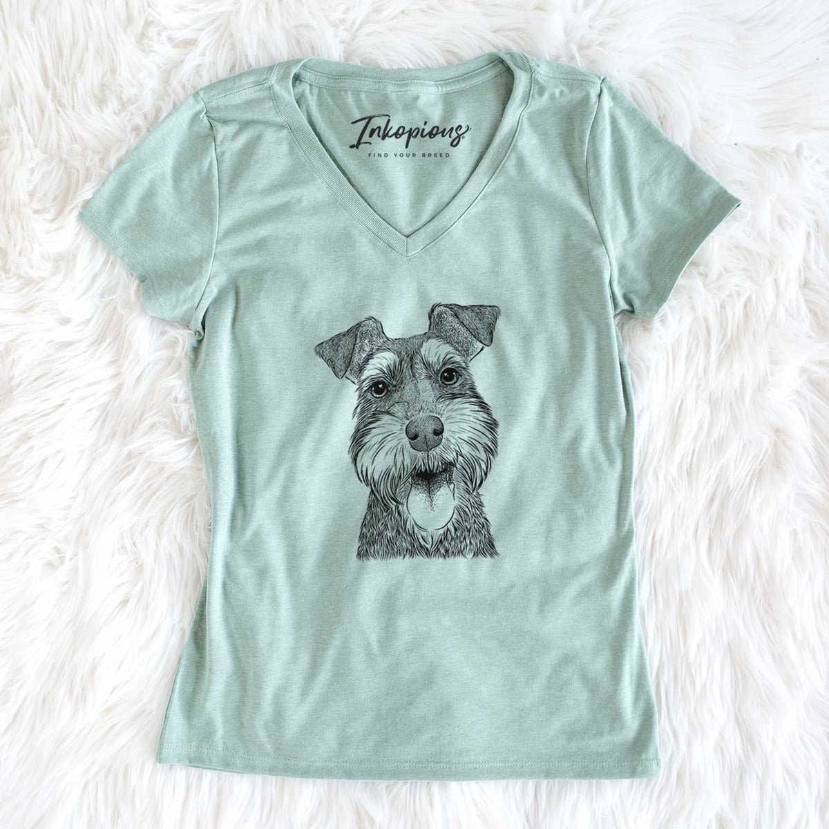 Bare Bernadette the Mini Schnauzer - Women&#39;s V-neck Shirt